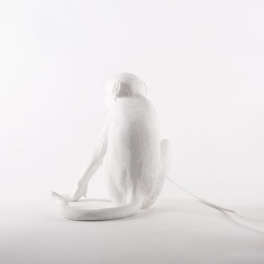 Lampa stołowa MONKEY SITTING biały