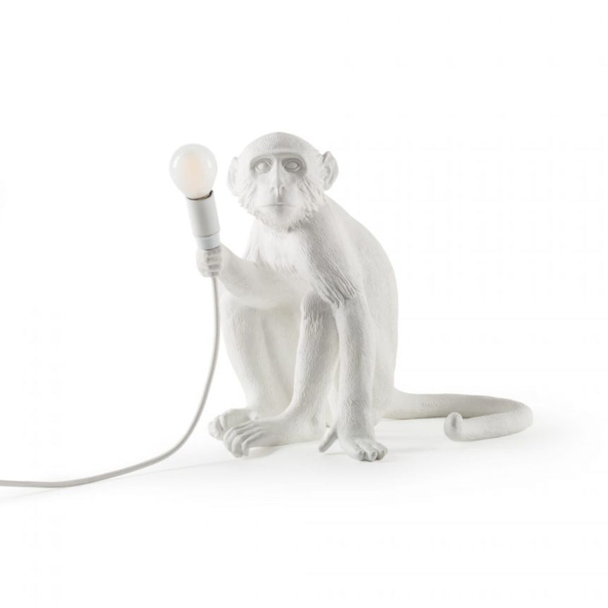 Lampa stołowa MONKEY SITTING biały