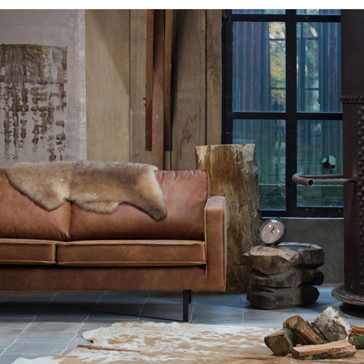 Velvet-Sofa Rodeo Khaki mit 2,5 Sitzen