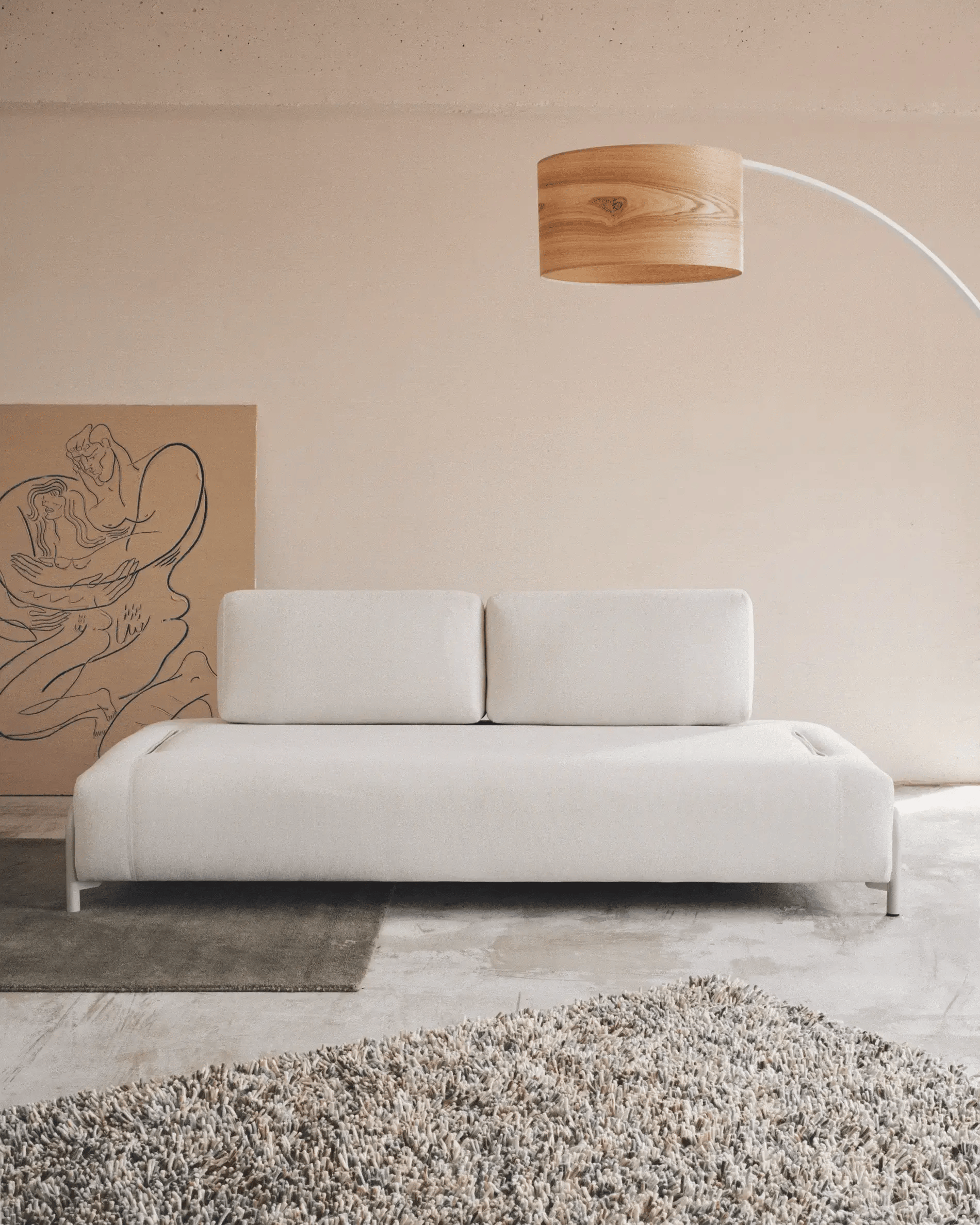 Sofa 3-osobowa COMPO beżowy szenil La Forma    Eye on Design