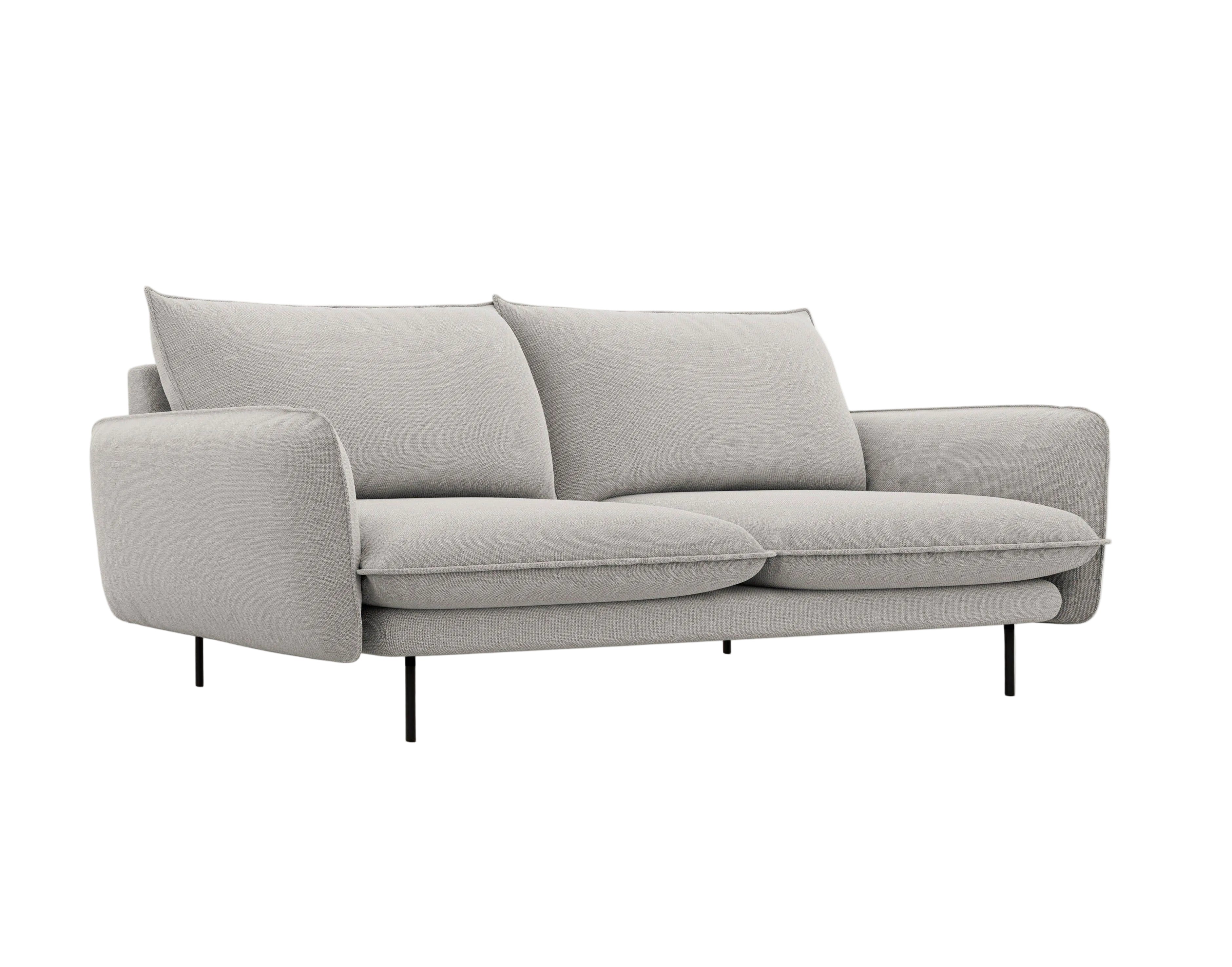 Sofa 3-osobowa VIENNA jasnoszary z czarną podstawą Cosmopolitan Design    Eye on Design