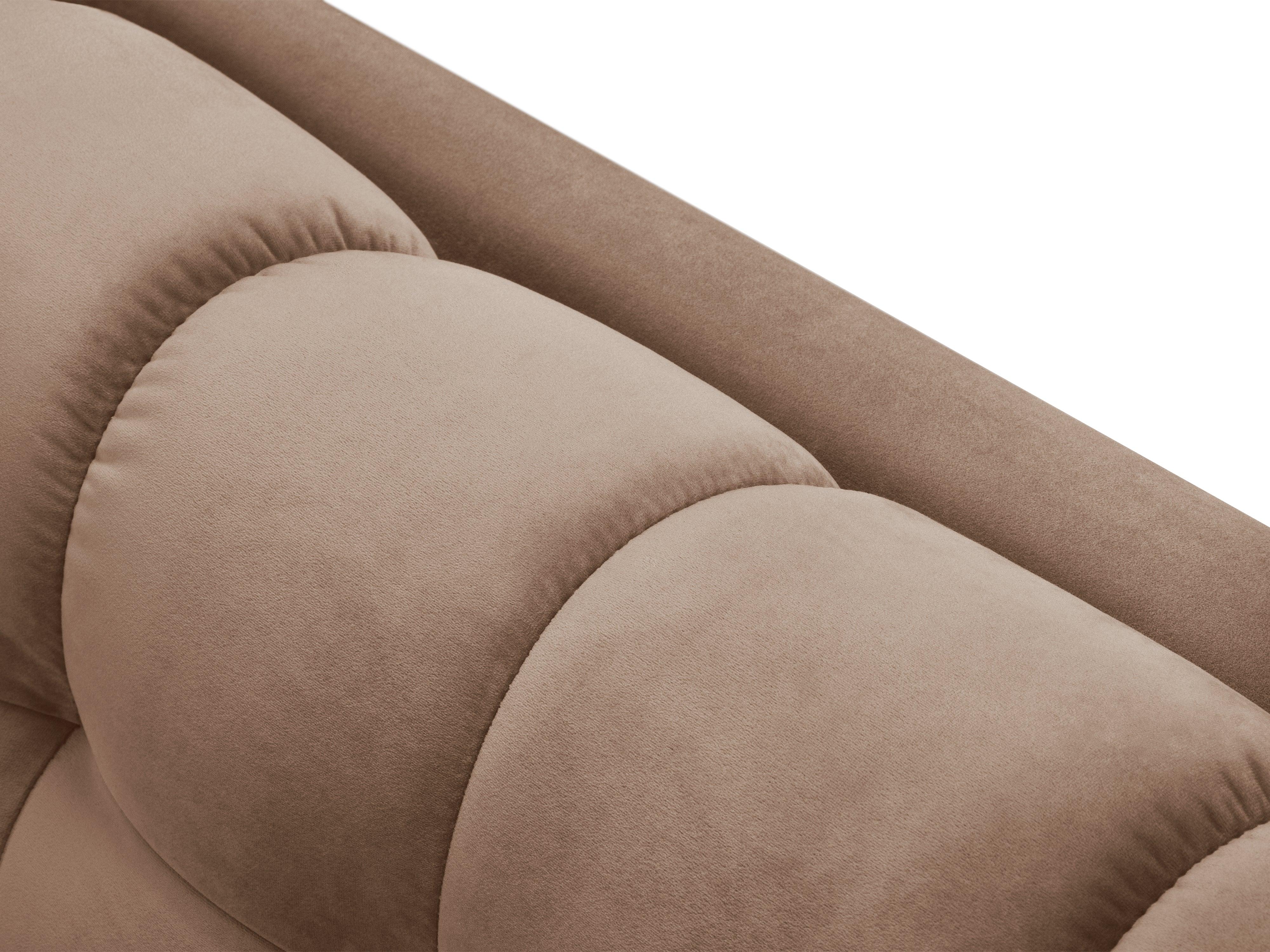 Sofa aksamitna 2-osobowa BALI beżowy ze złotą podstawą Cosmopolitan Design    Eye on Design