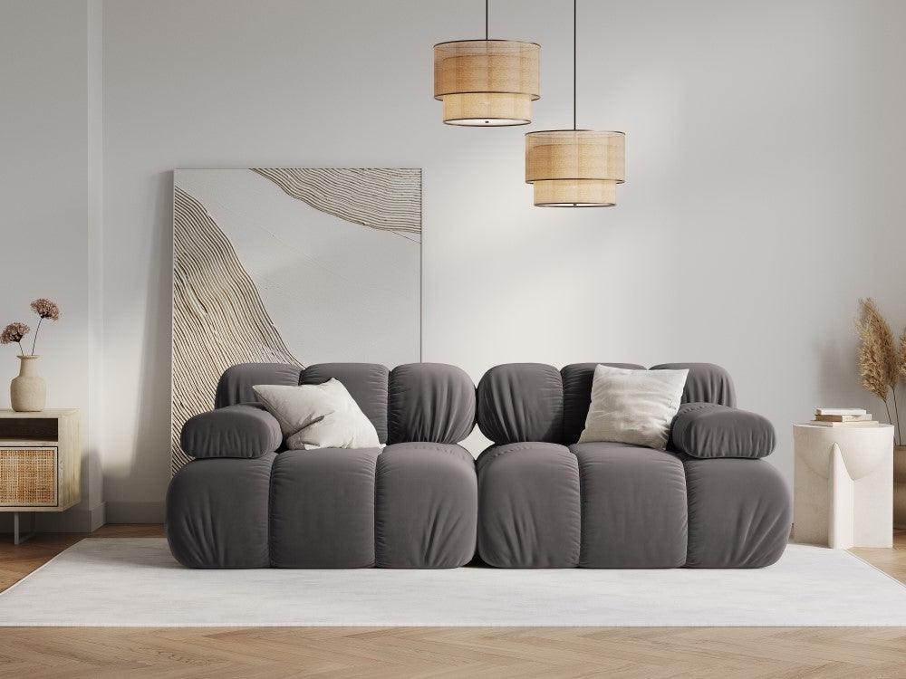 Sofa aksamitna 2-osobowa TROPEA ciemnoszary Milo Casa    Eye on Design