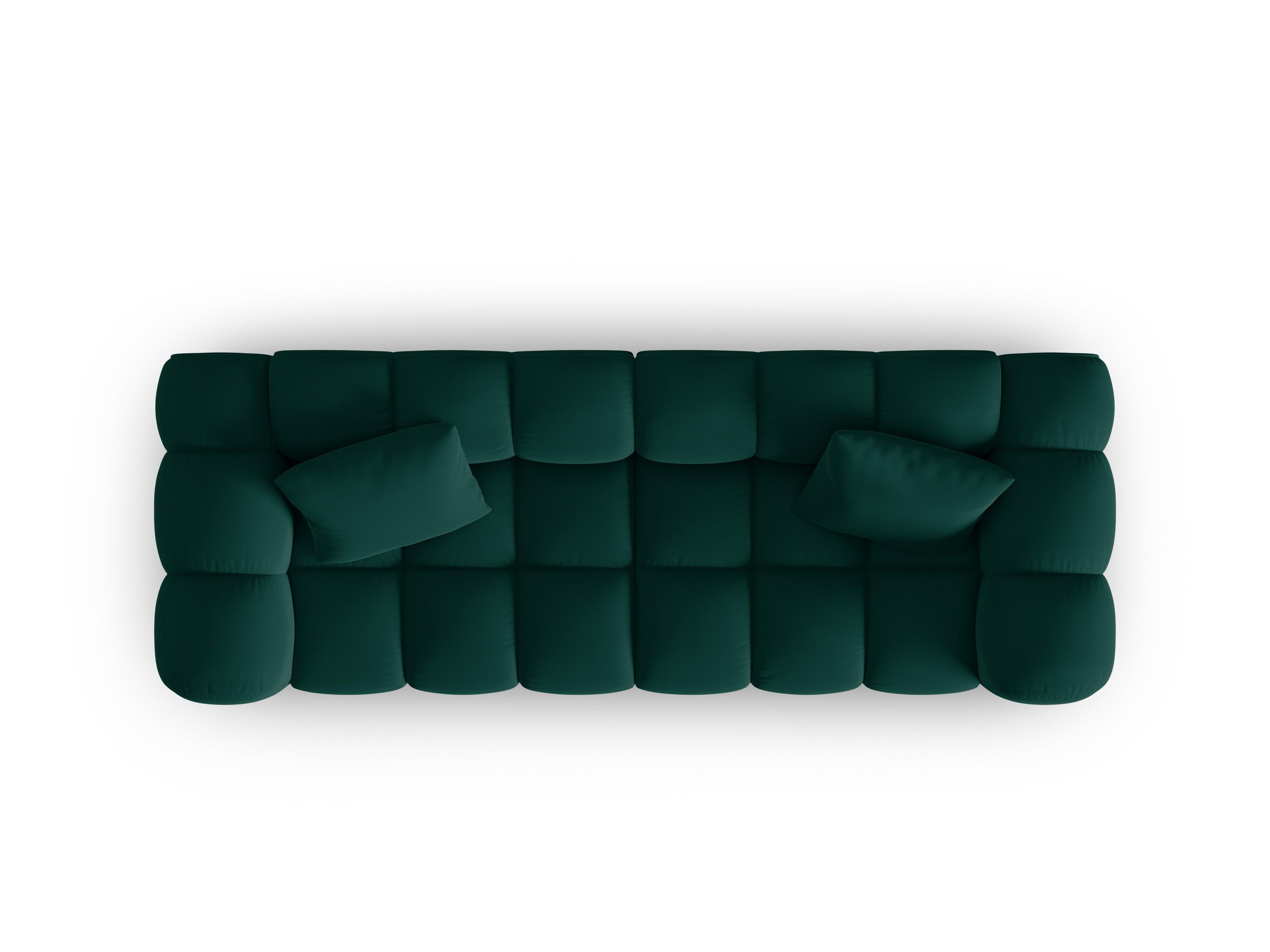 Sofa aksamitna 3-osobowa HALLEY butelkowa zieleń do salonu – Windsor & Co