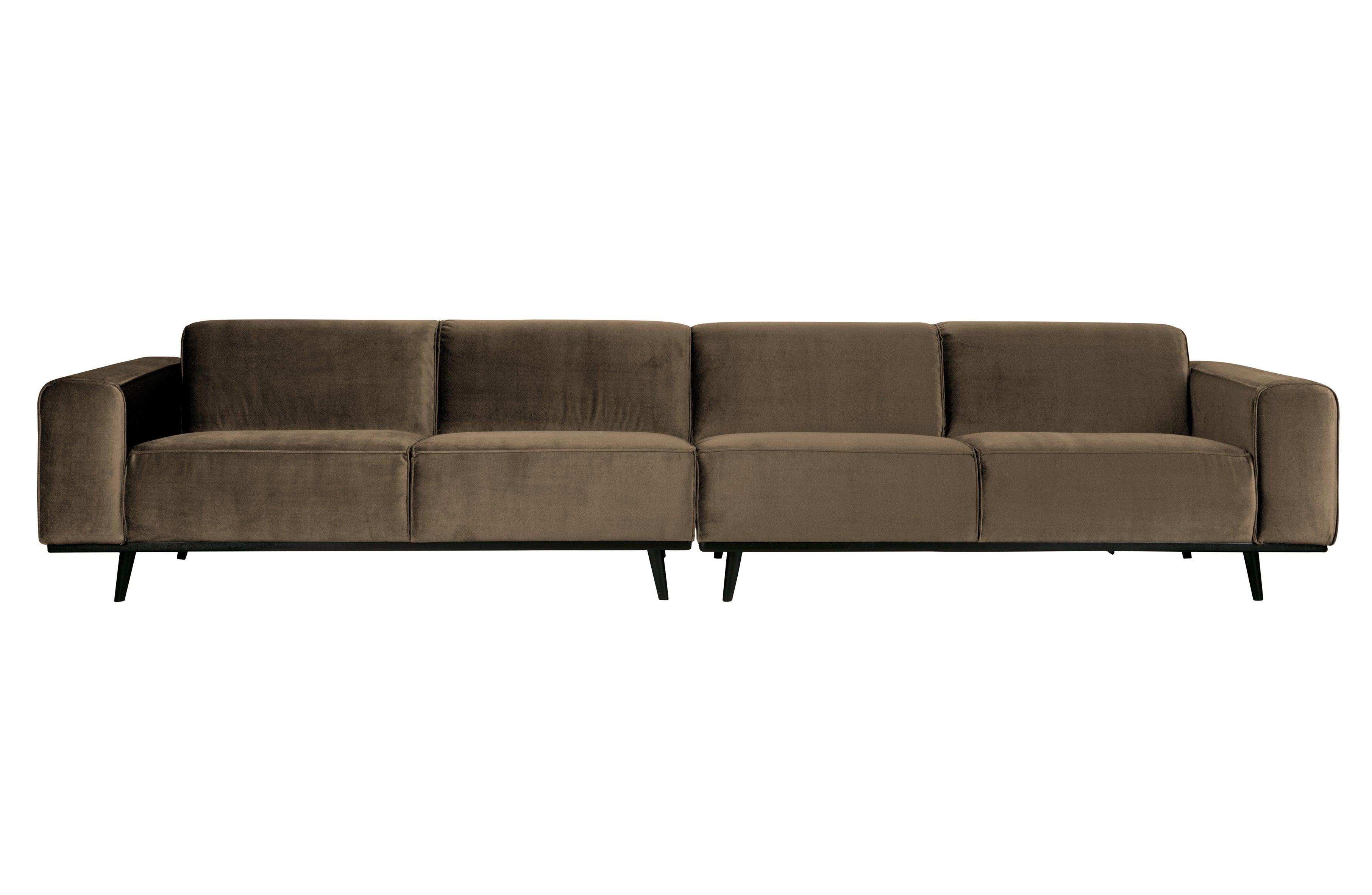 Sofa aksamitna 4-osobowa STATEMENT ciemnobrązowy – welur