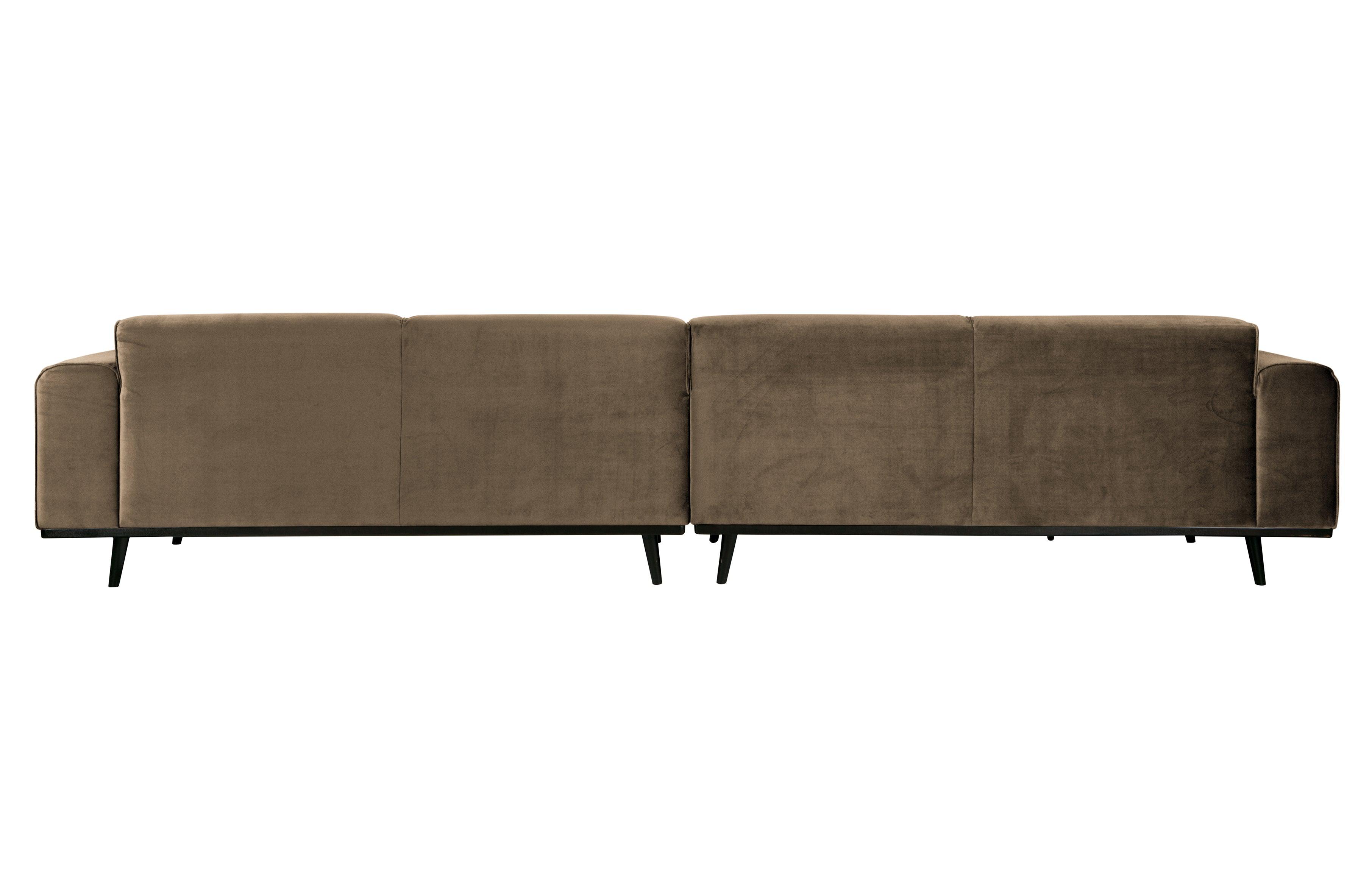 Sofa aksamitna 4-osobowa STATEMENT ciemnobrązowy – styl industrialny