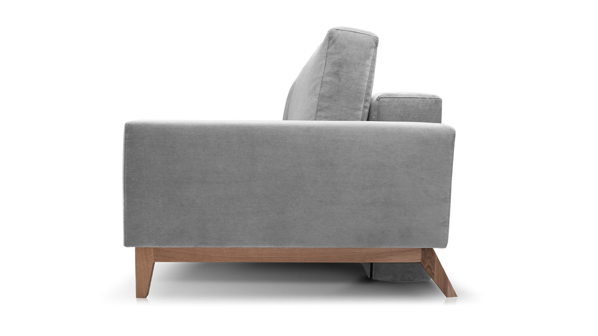 Sofa rozkładana DUNA z dębową podstawą do salonu – Nobonobo