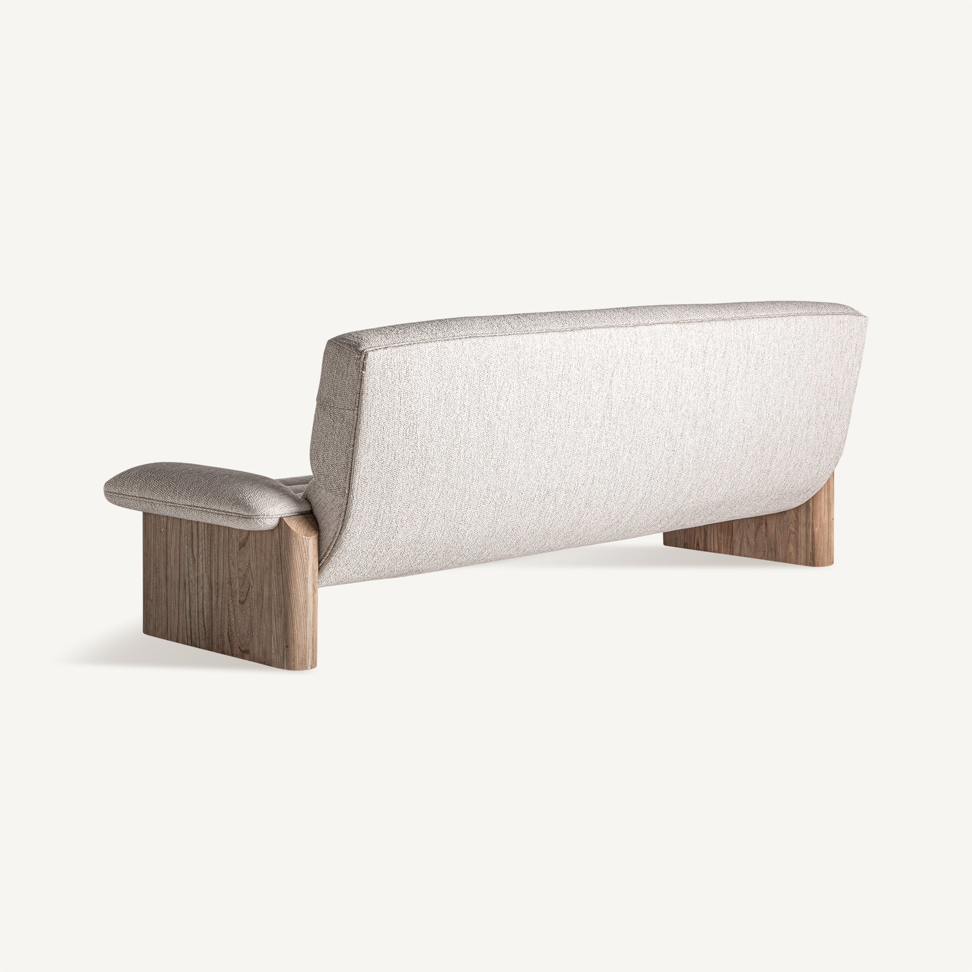 Sofa met kussens JACQUARD beige met houten basis