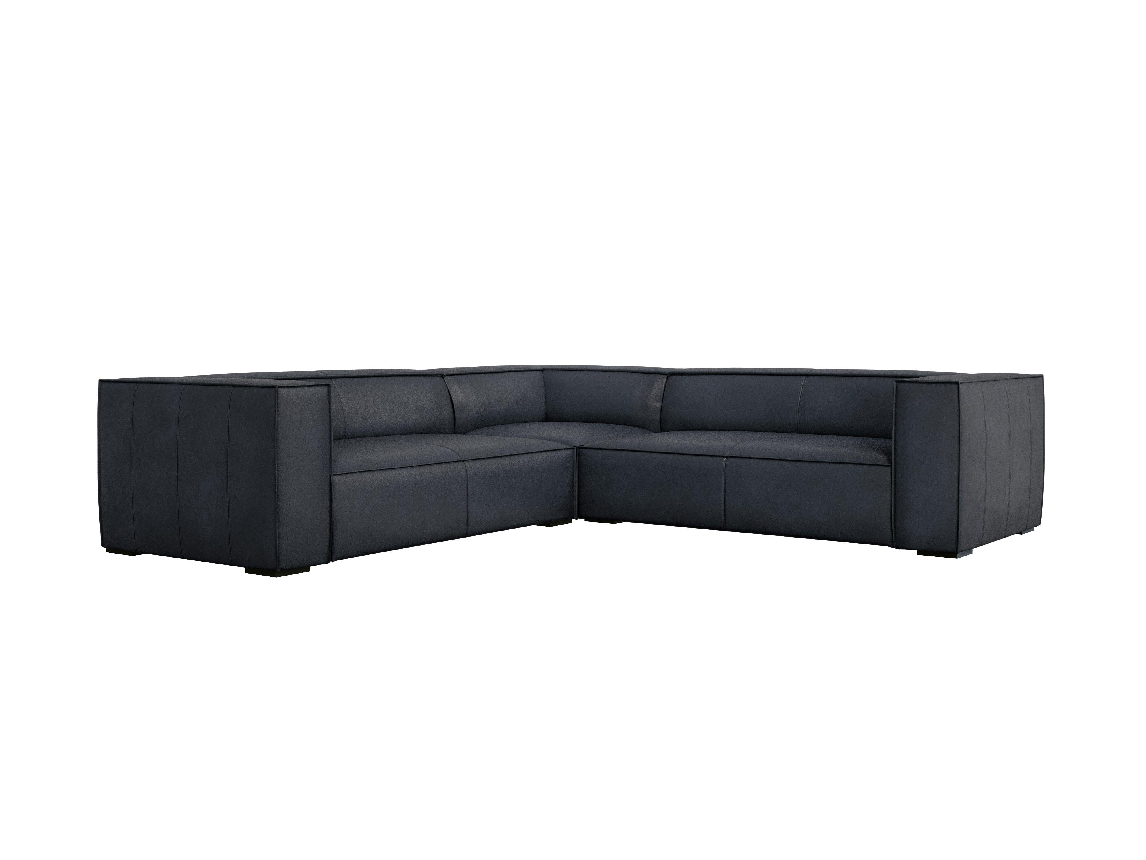 Sofa narożna skórzana MADAME grafitowy – styl nowoczesny