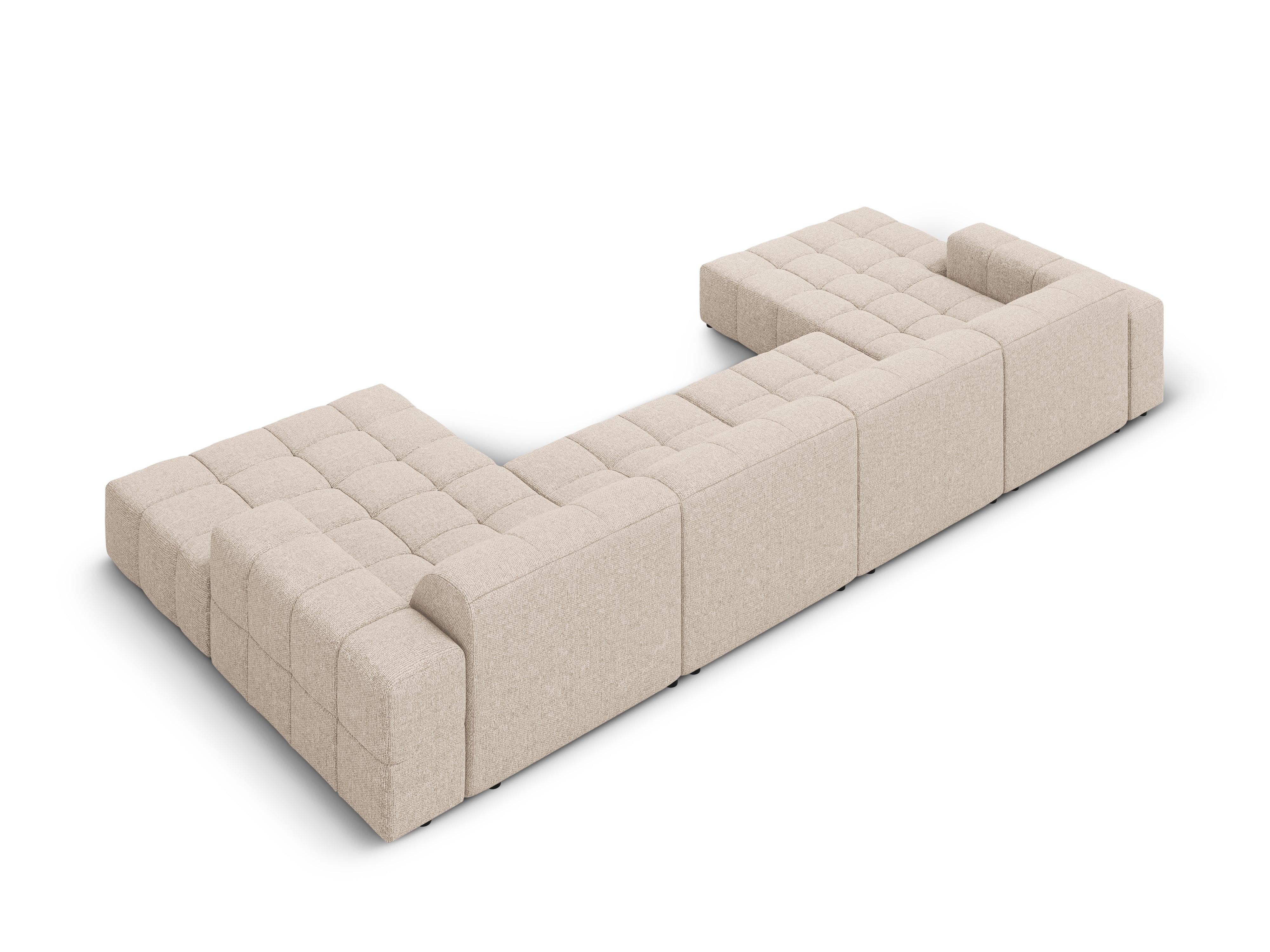 Sofa panoramiczna 6-osobowa CHICAGO beżowy szenil do salonu – Cosmopolitan Design