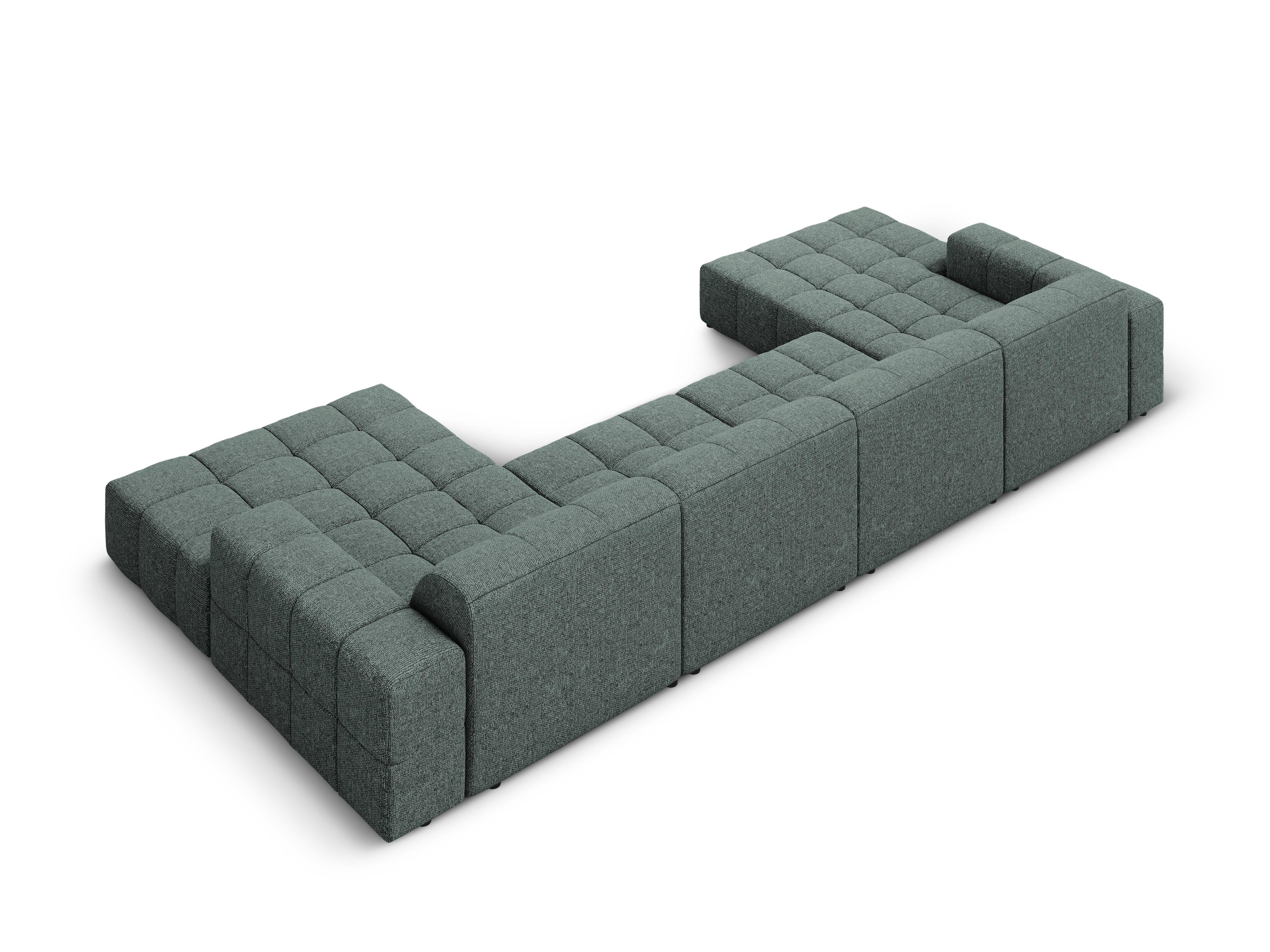 Sofa panoramiczna 6-osobowa CHICAGO petrol szenil do salonu – Cosmopolitan Design