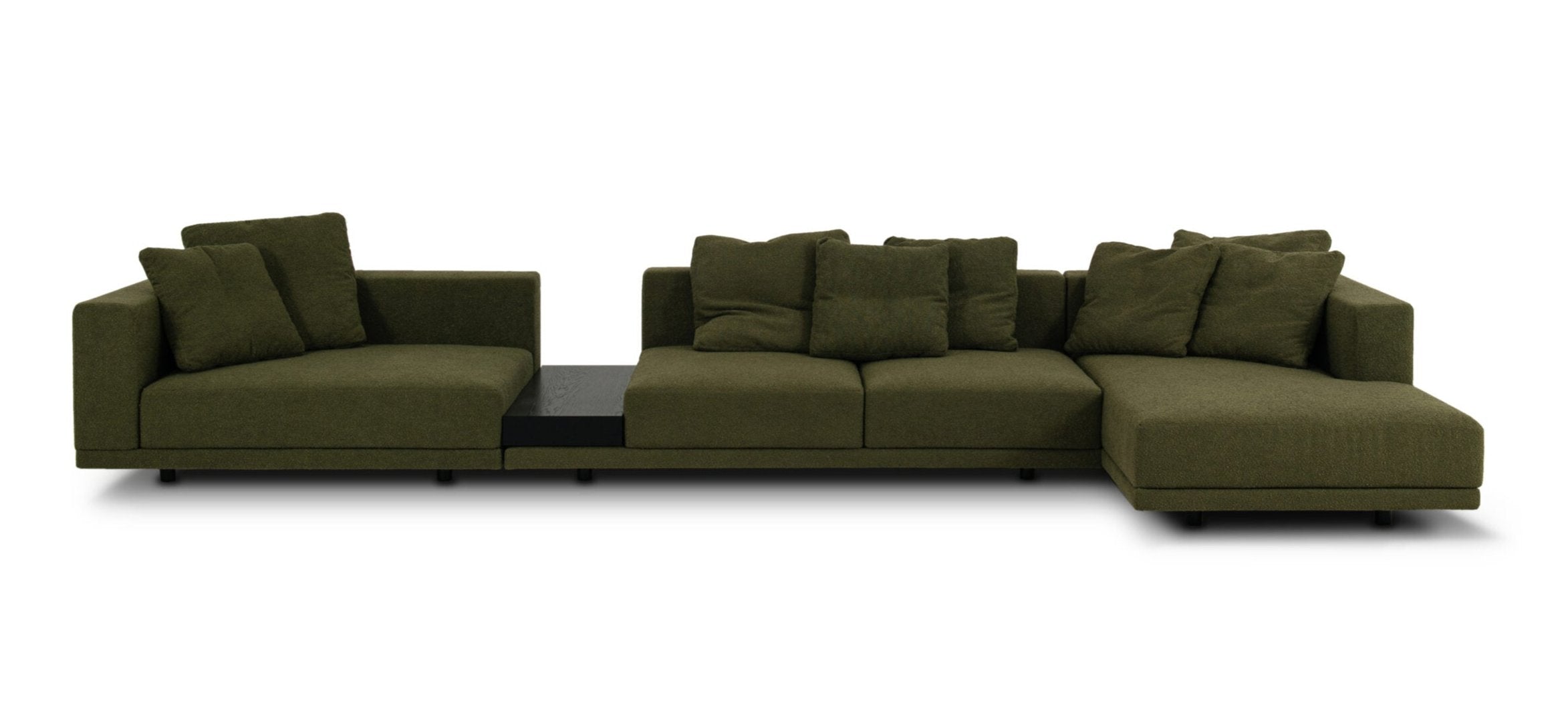 Modulares Sofa mit klassischer schwarzer Basis