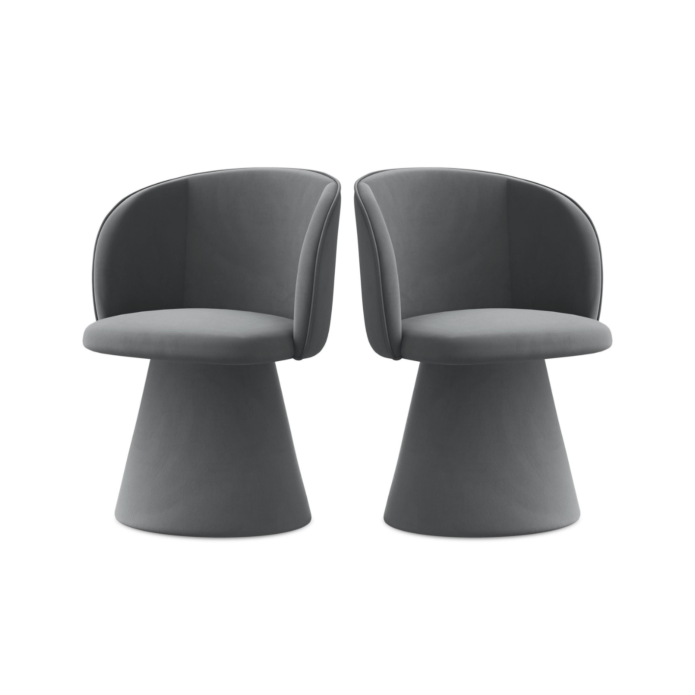 Fluwelen stoel MAIA staalgrijs