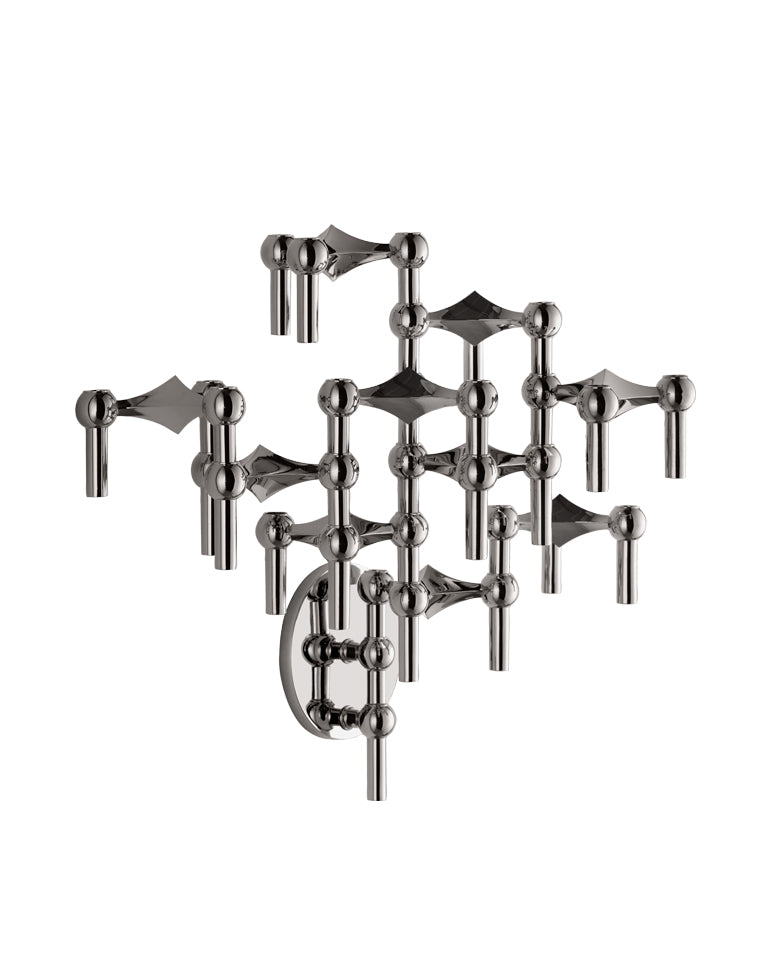 Wandleuchter STOFF NAGEL schwarz chrom