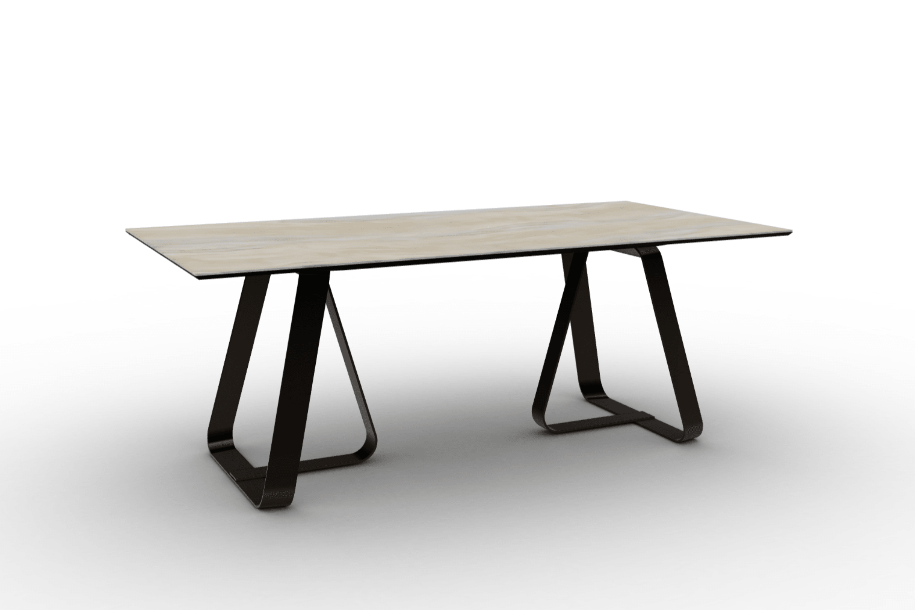 Stół prostokątny SUNSHINE piaskowy marmur – metal, Calligaris
