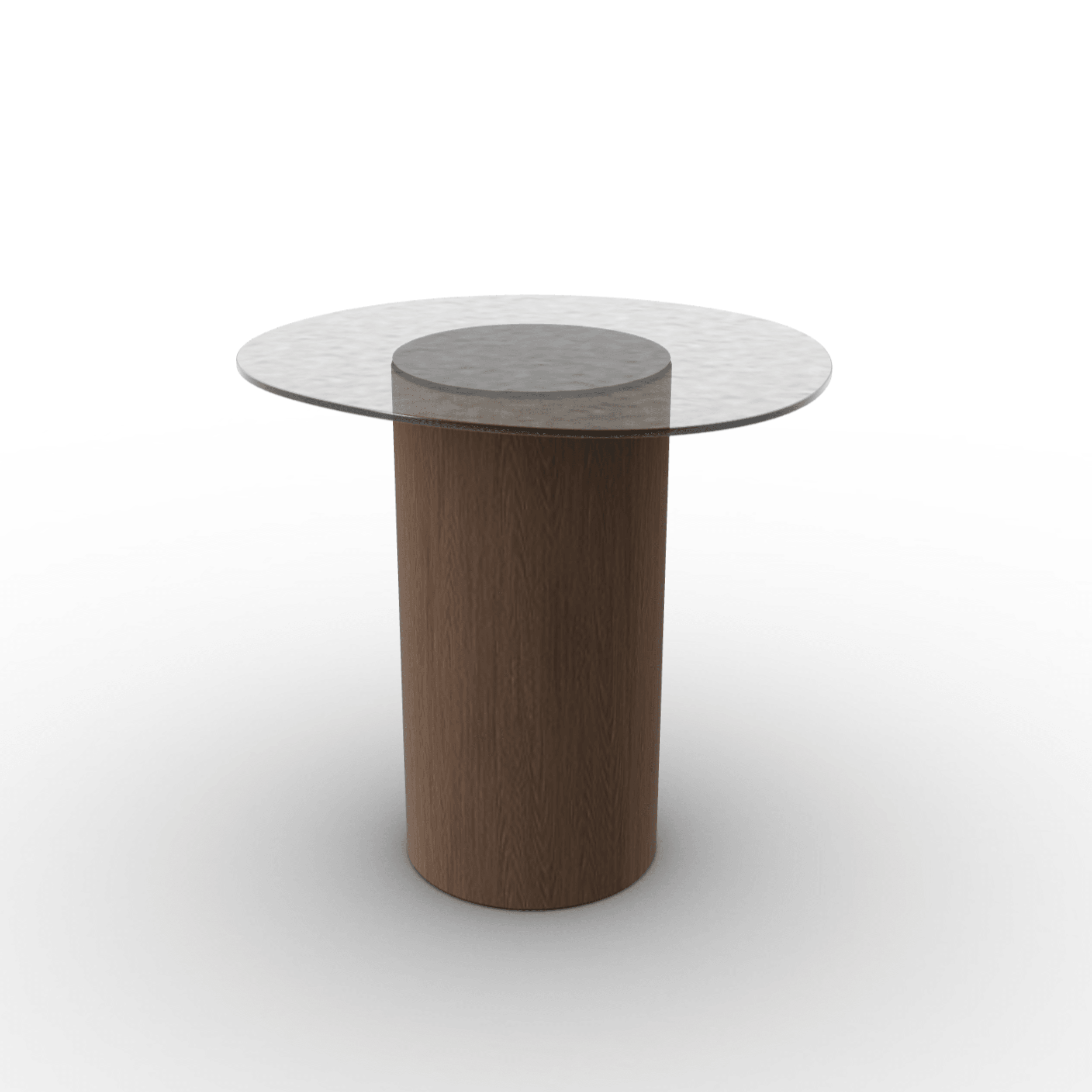 Stolik boczny MUSHROOM ciemnobrązowa podstawa Calligaris antracytowe szkło hartowane   Eye on Design