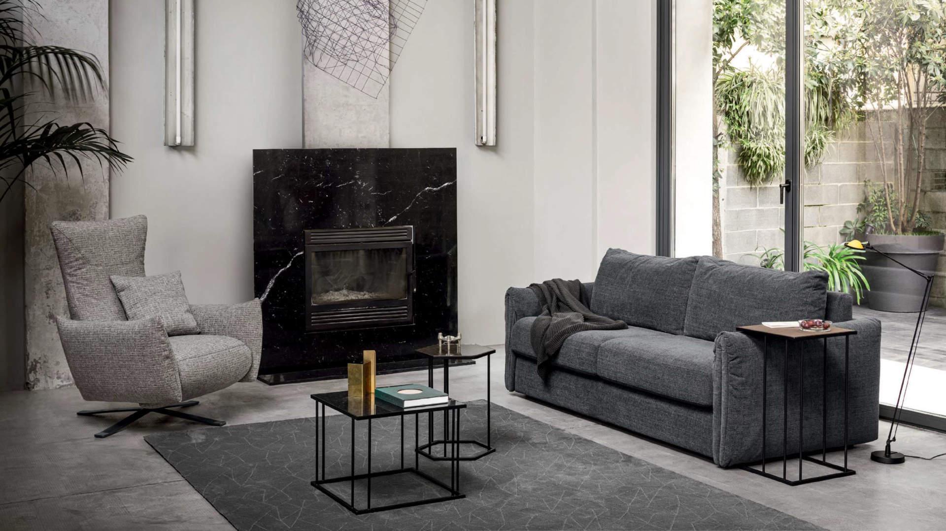 Stolik kawowy kwadratowy RENEE czarny marmur do salonu – Calligaris