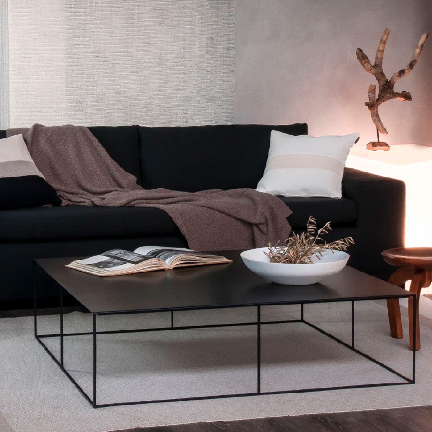 Stolik kawowy THIN czarny do salonu – Calligaris