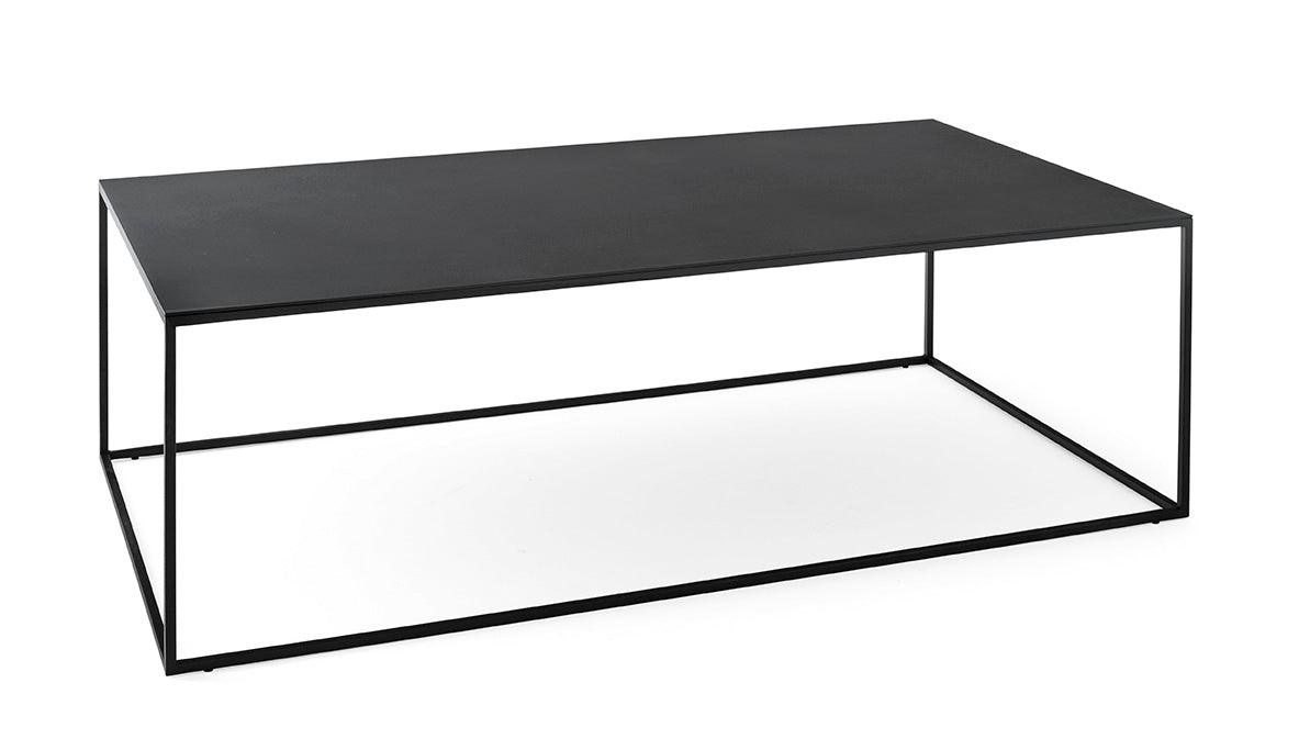 Stolik kawowy THIN czarny – marmur i metal