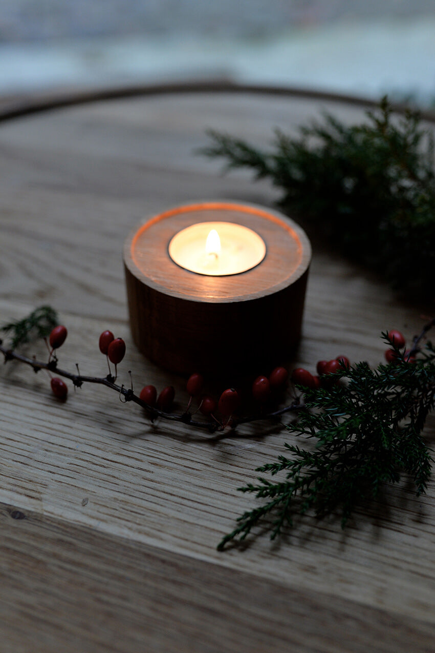 Enlightenment tealight holder set oak
