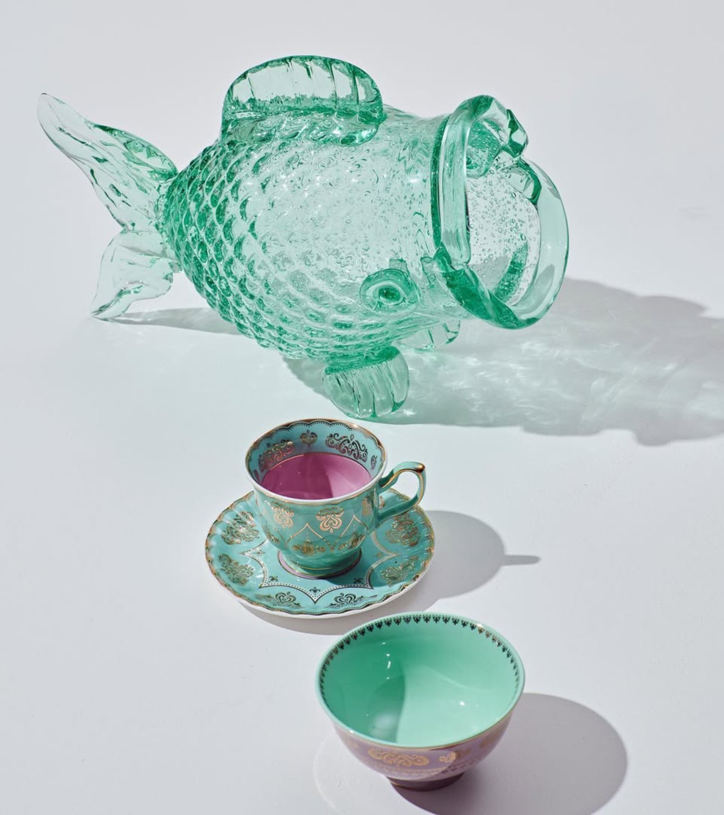 FAT FISH opbergdoos groene glas