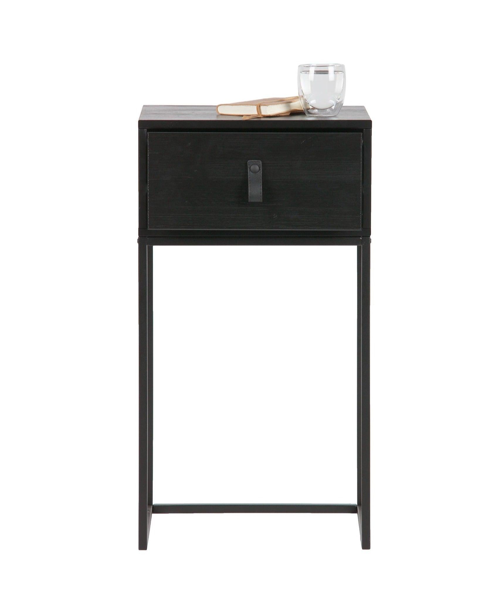 Szafka nocna ZOLA MINI czarny – drewno, Woood