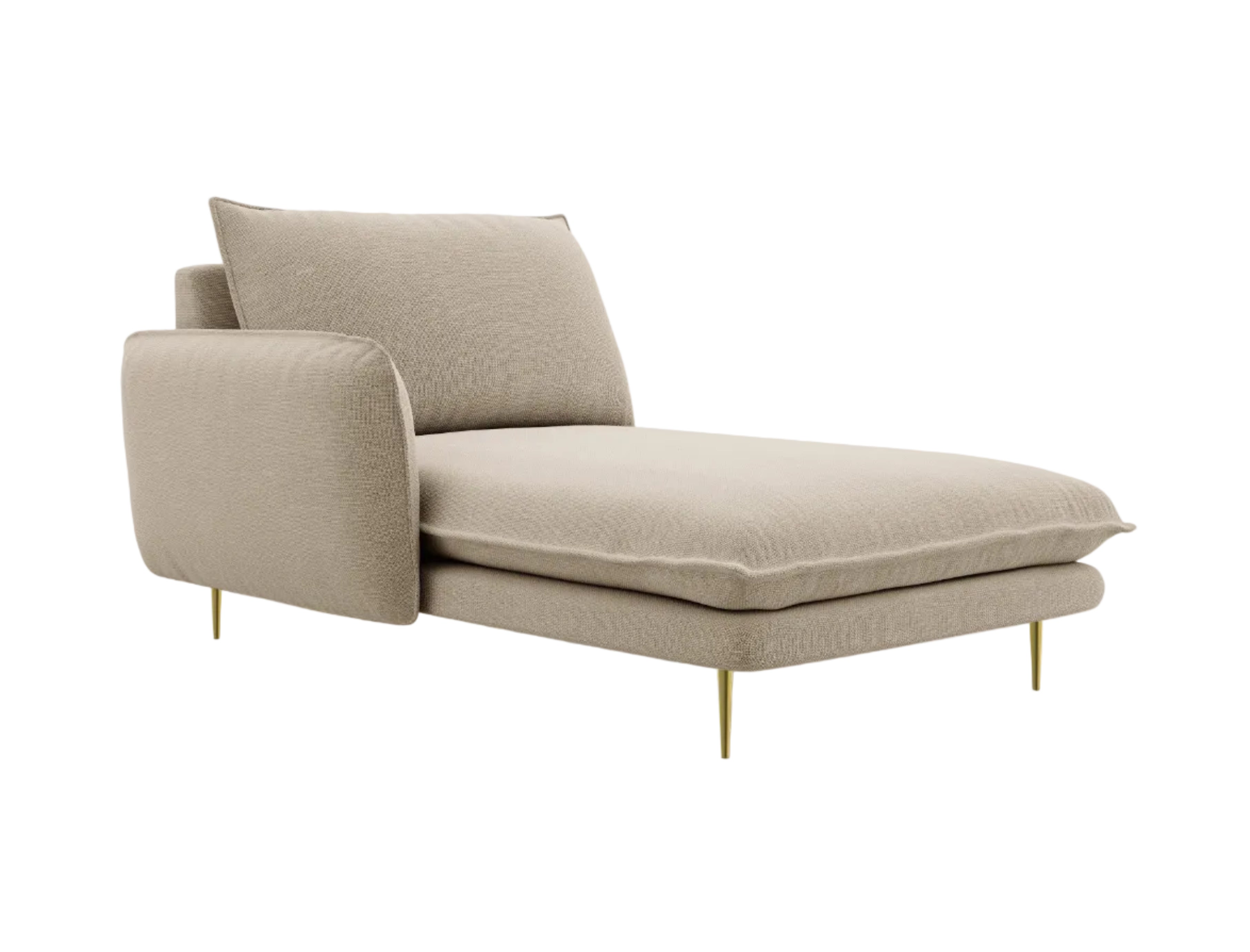 Szezlong lewostronny VIENNA beżowy ze złotą podstawą Cosmopolitan Design    Eye on Design