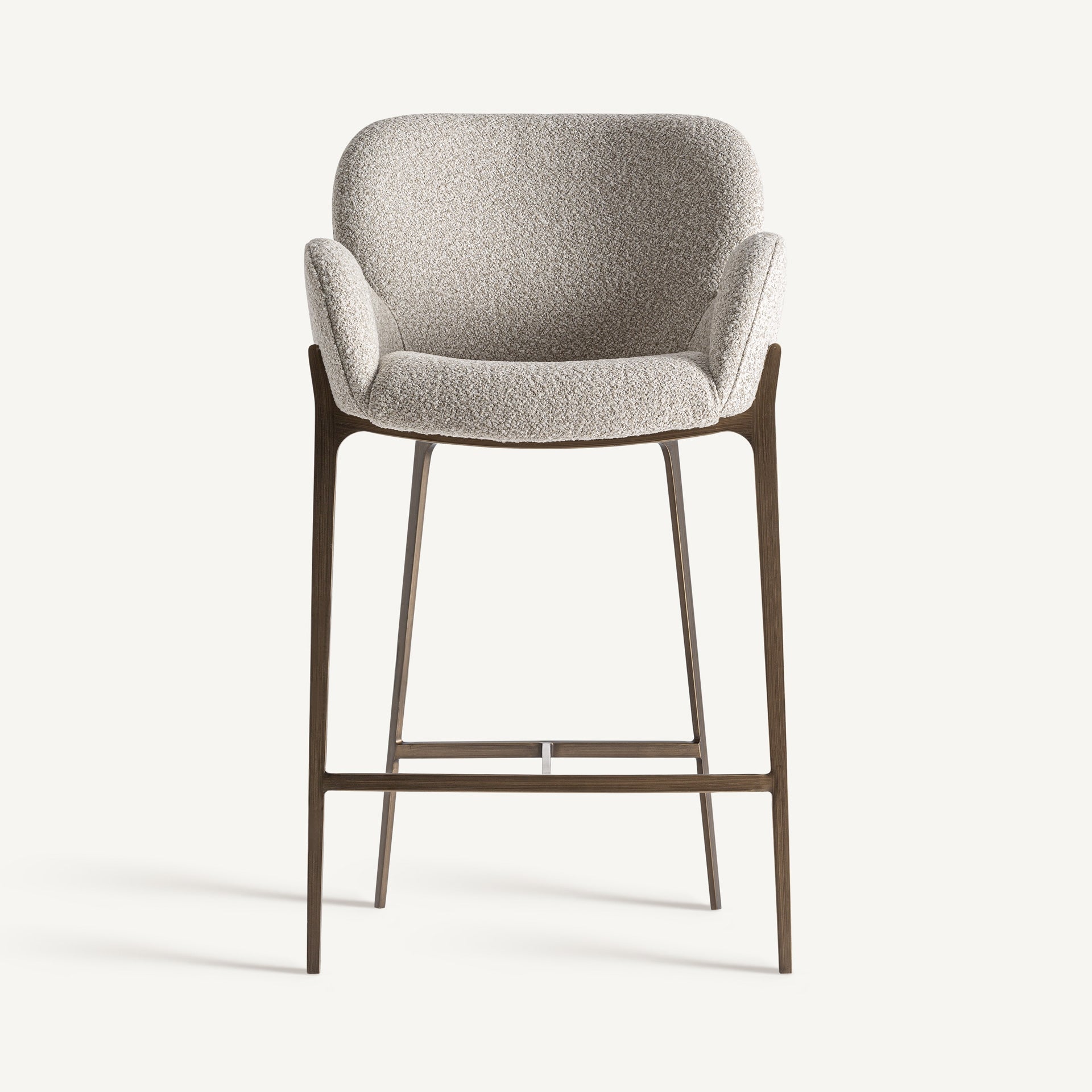 Barkruk GERB beige met geborsteld gouden onderstel