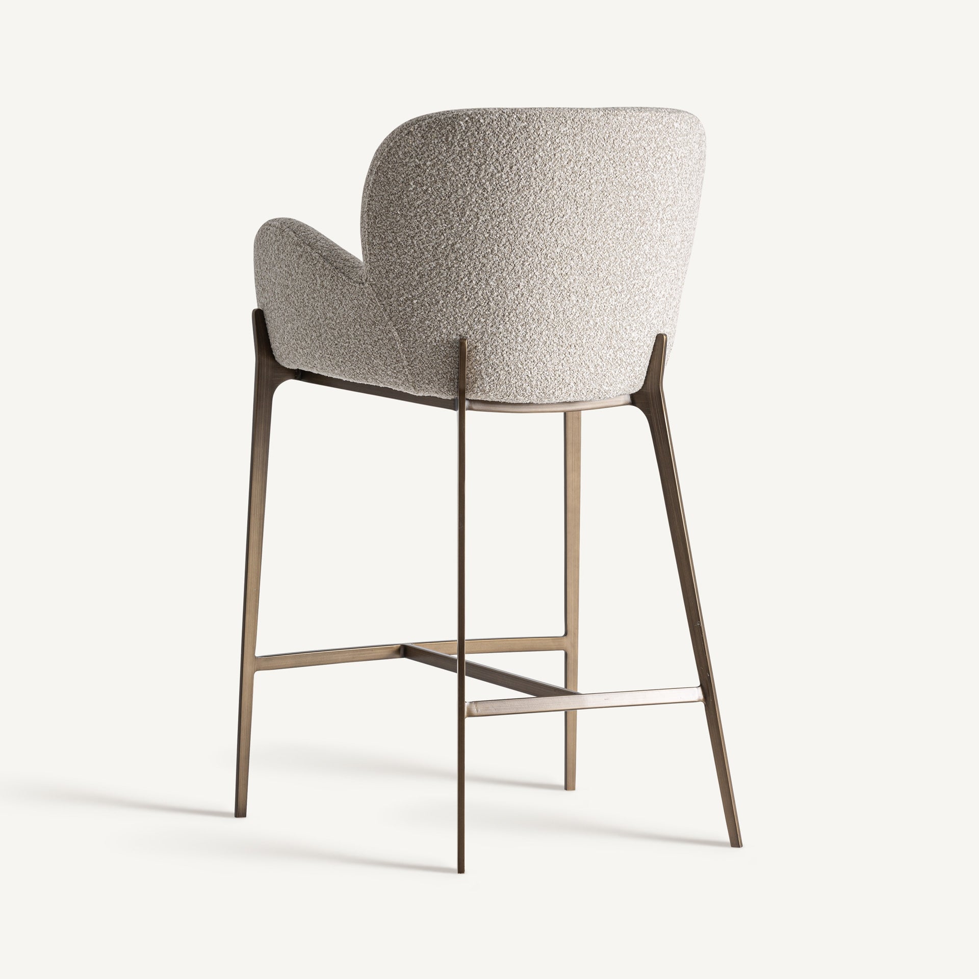 Barkruk GERB beige met geborsteld gouden onderstel