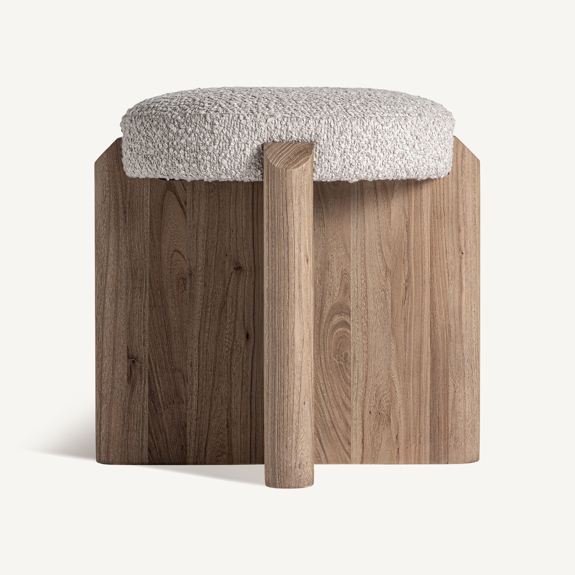 JACQUARD kruk van els met een beige zitting