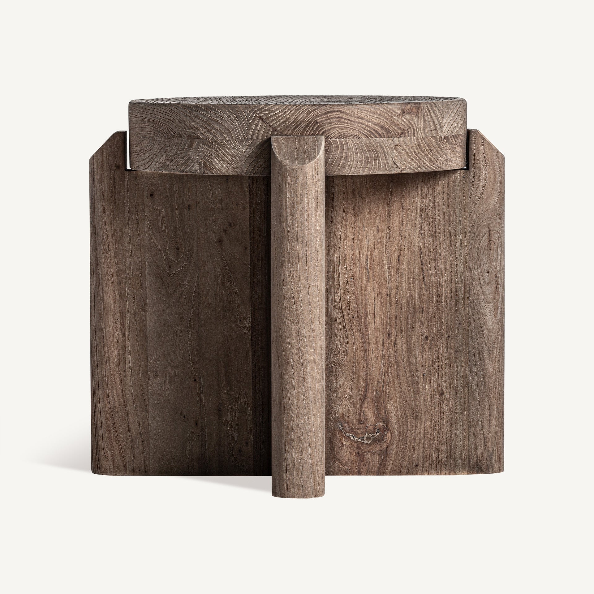 Stołek JACQUARD drewno wiązowe – taboret
