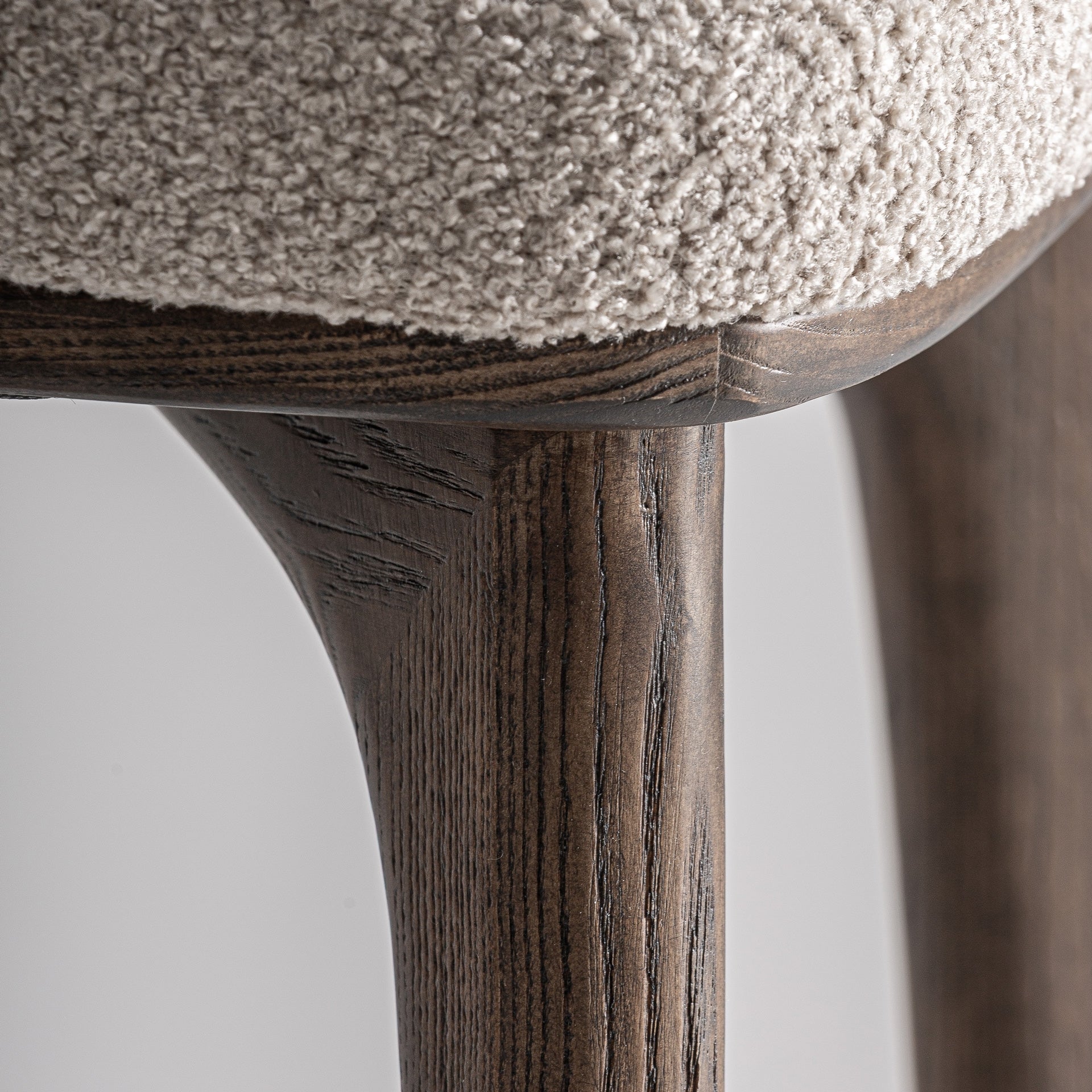 Beige ZEMST Stool with Ash Base