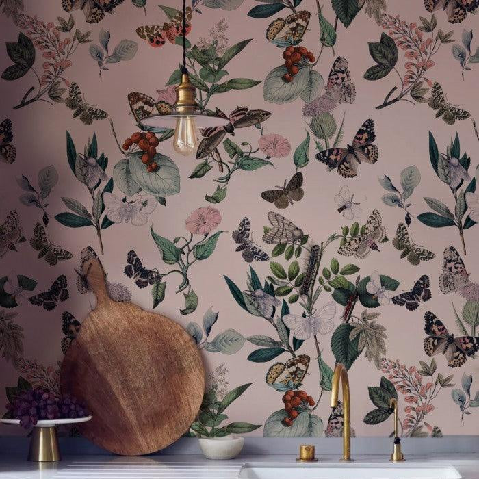 Tapeta Butterfly Rowan Pink Wallcolors    Eye on Design