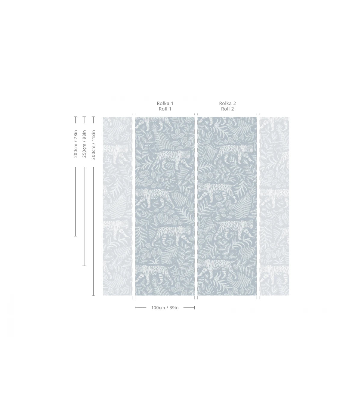 Fluwelen behang met dierenmotief CAMOUFLAGED TIGER BLUE blauw