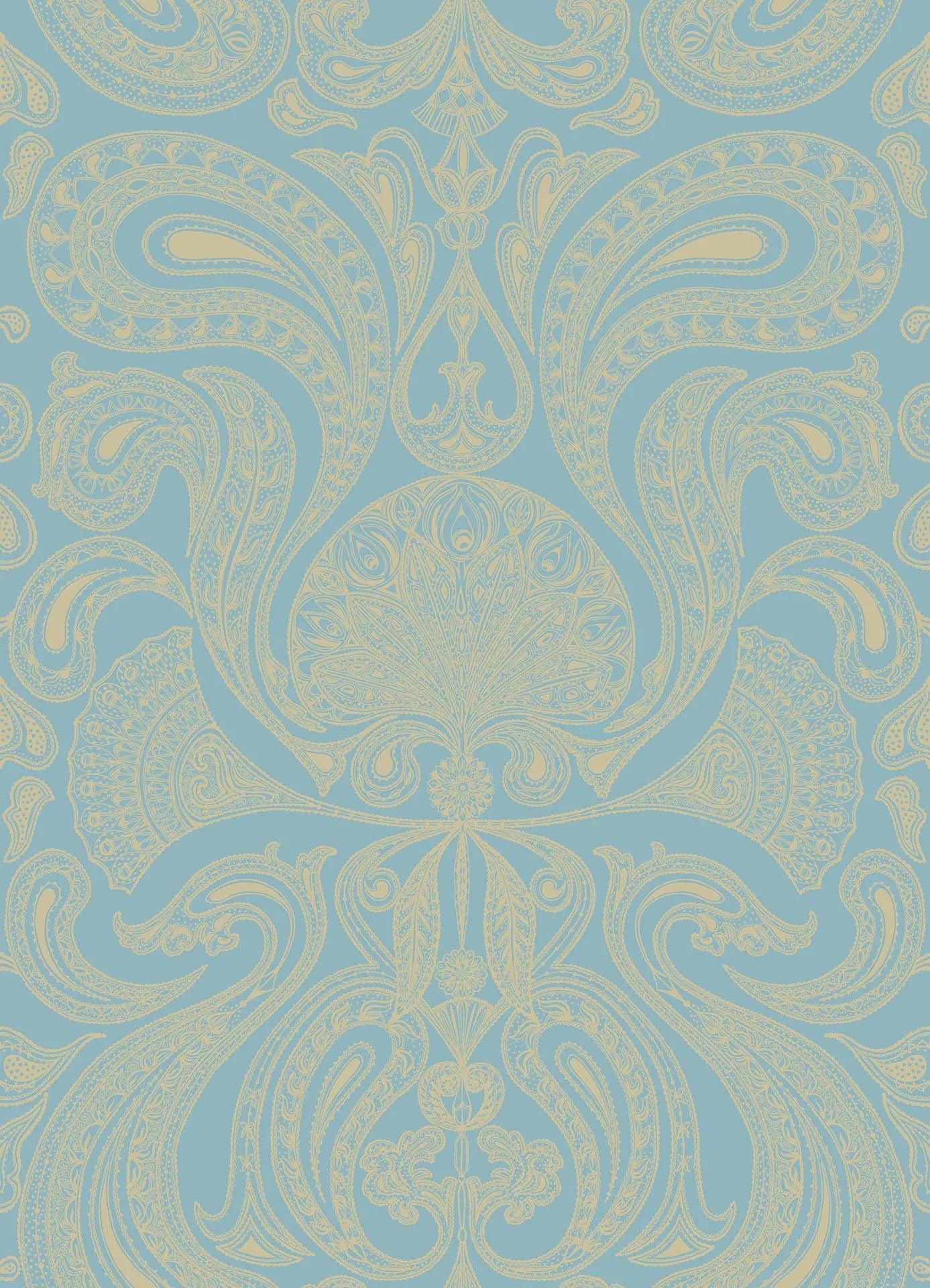 Tapeta CONTEMPORARY RESTYLED - Malabar metaliczne złoto na niebieskim Cole & Son Default Title   Eye on Design