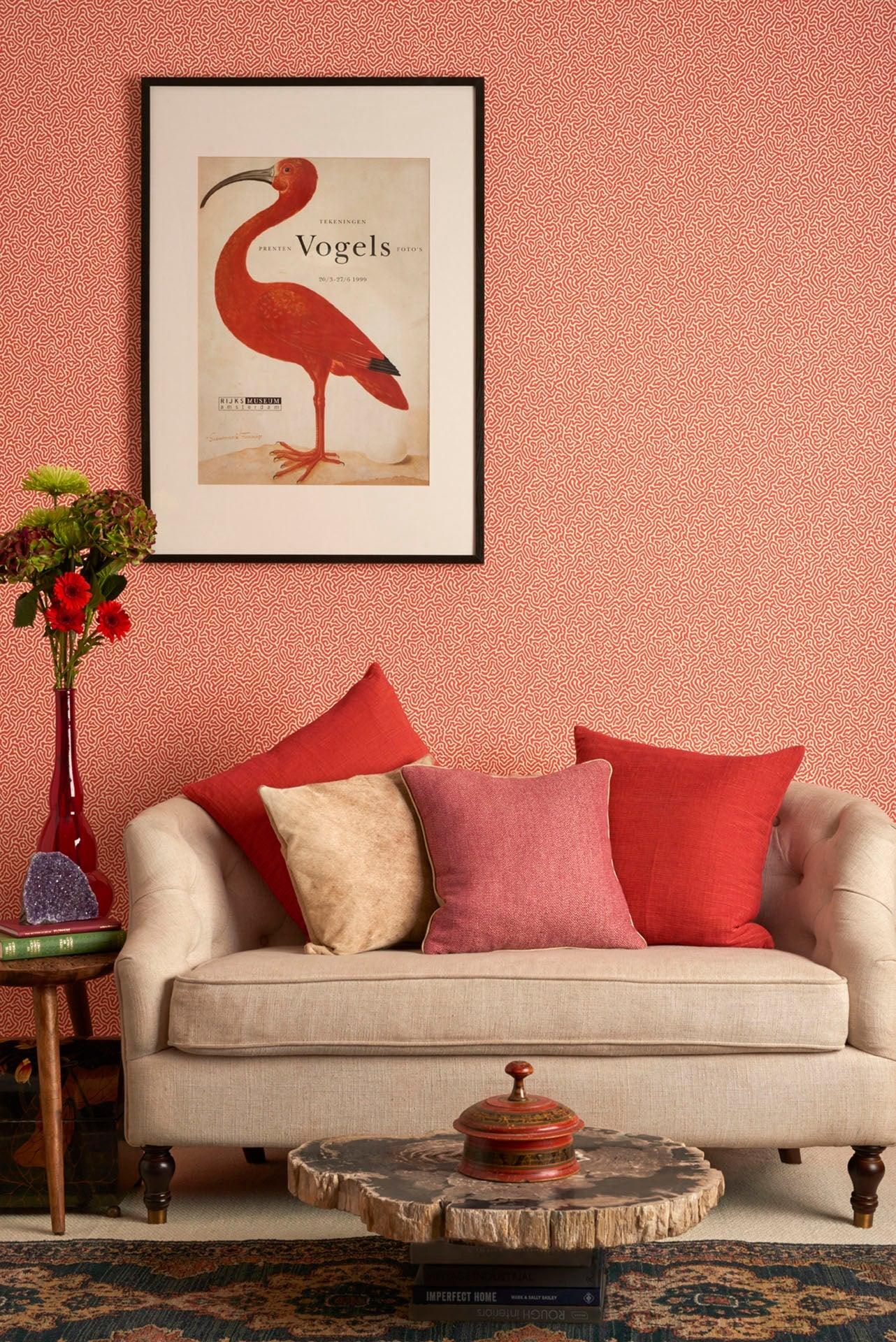 Wallpaper with Abstract Pattern CURIO - Black Vermicelli