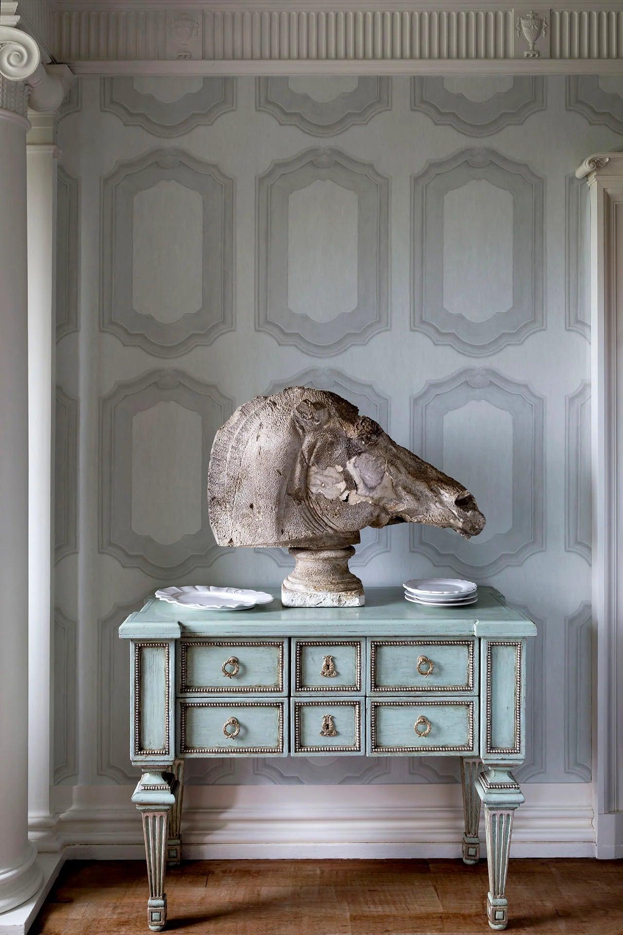 Tapete, die Holzvertäfelung imitiert FOLIE - Louis weiß