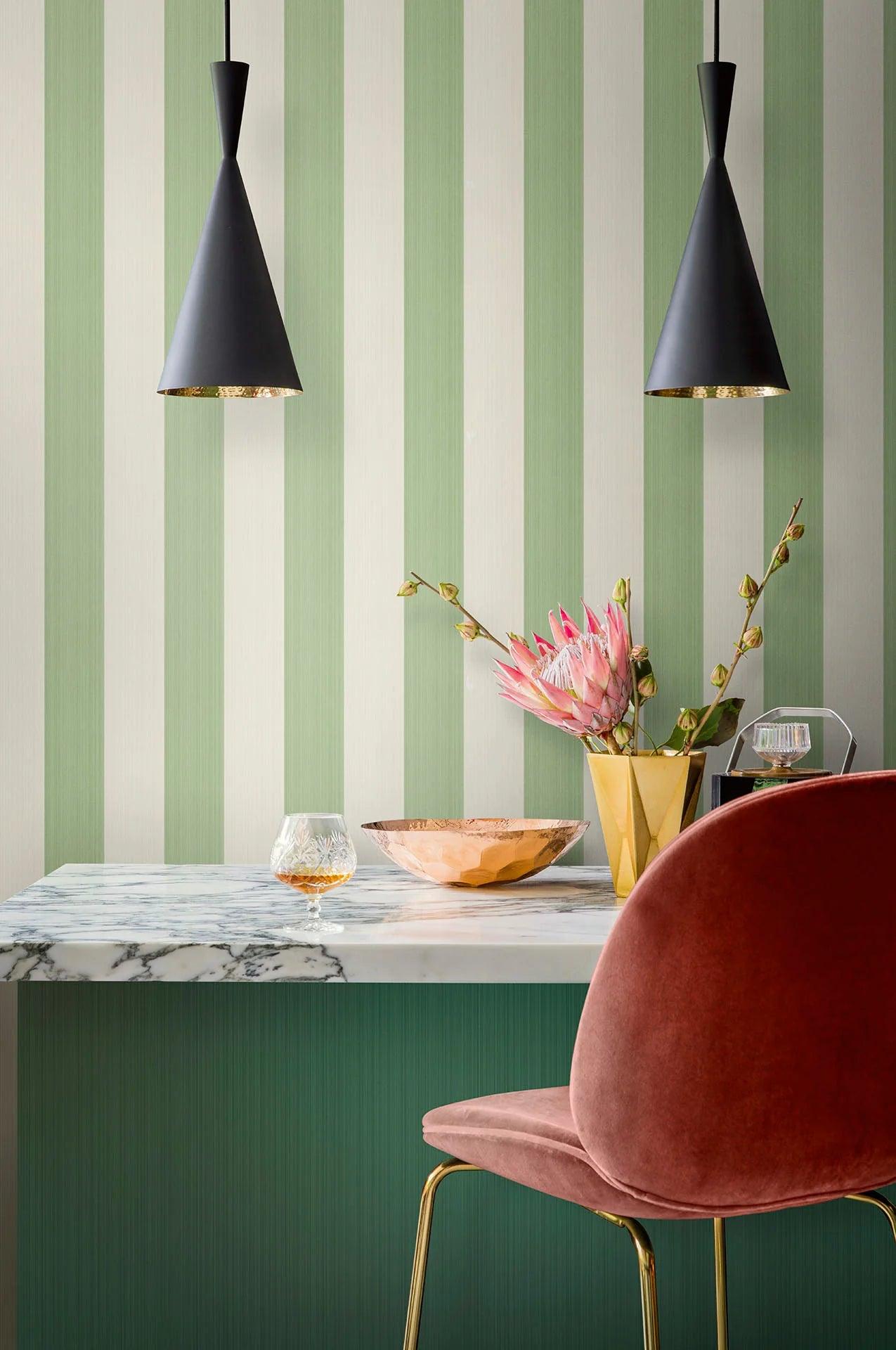 Tapeta MARQUEE STRIPES - Jaspe Stripe zielony Cole & Son    Eye on Design