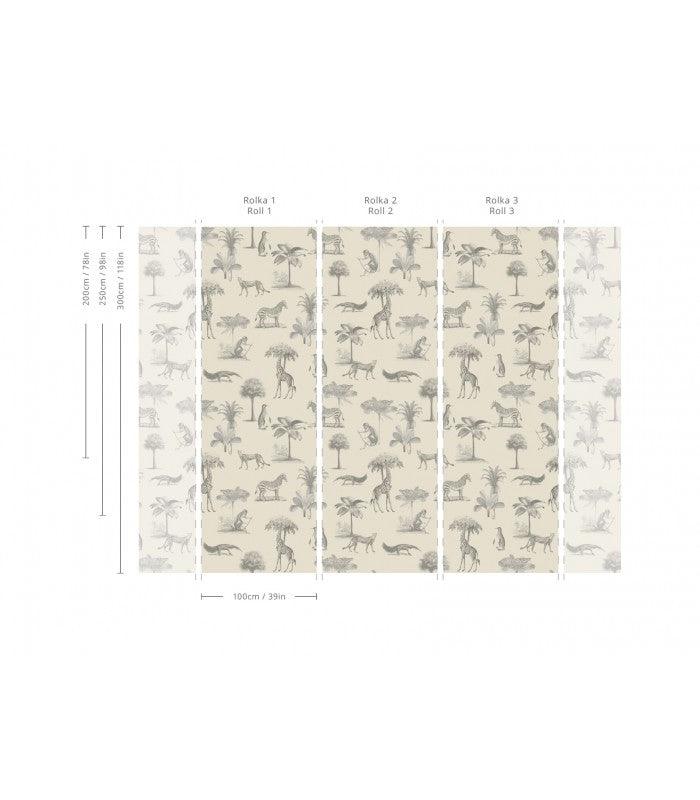 Tapeta VINTAGE ANIMALS beżowy Wallcolors    Eye on Design