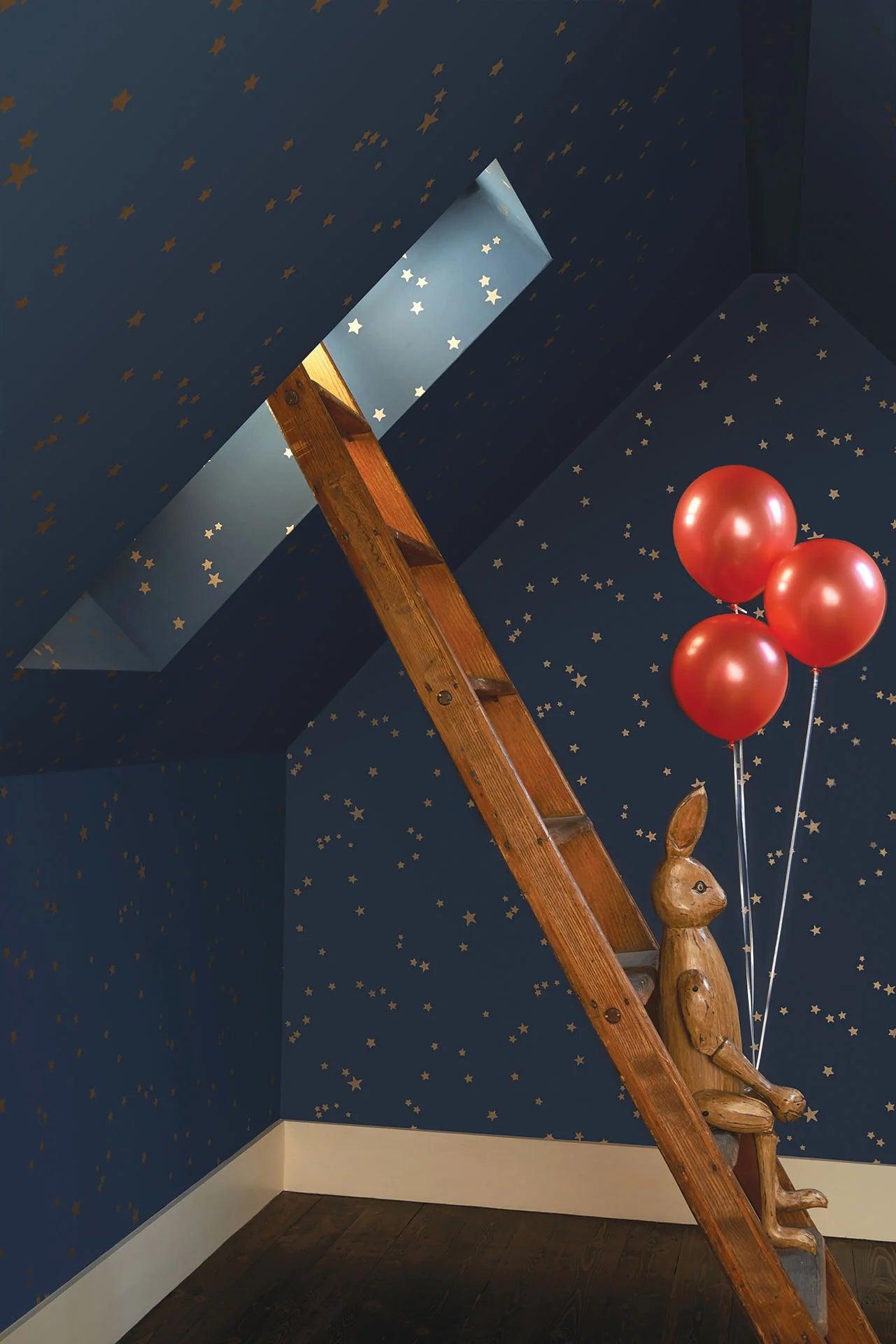 Tapijt met abstract sterrenpatroon WHIMSICAL - Sterren bruin