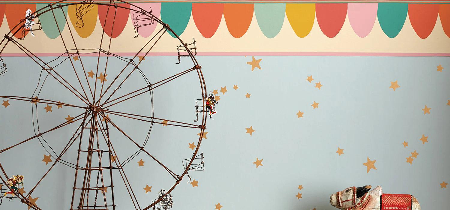 Tapeta z abstrakcyjnym wzorem gwiazd WHIMSICAL - Stars różowy na ścianę – Cole & Son