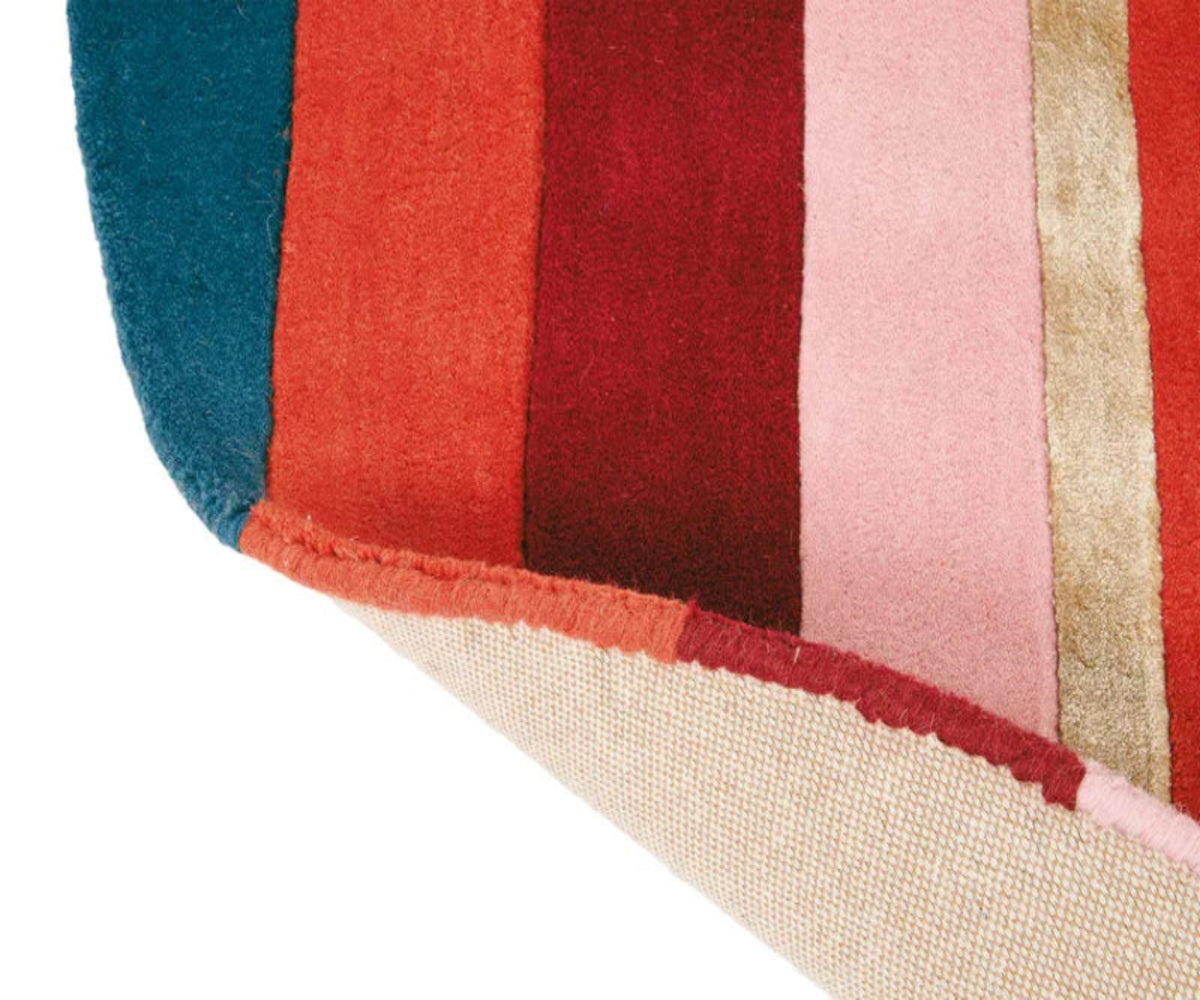 Ronde tapijt SAHARA ROND groen-rood