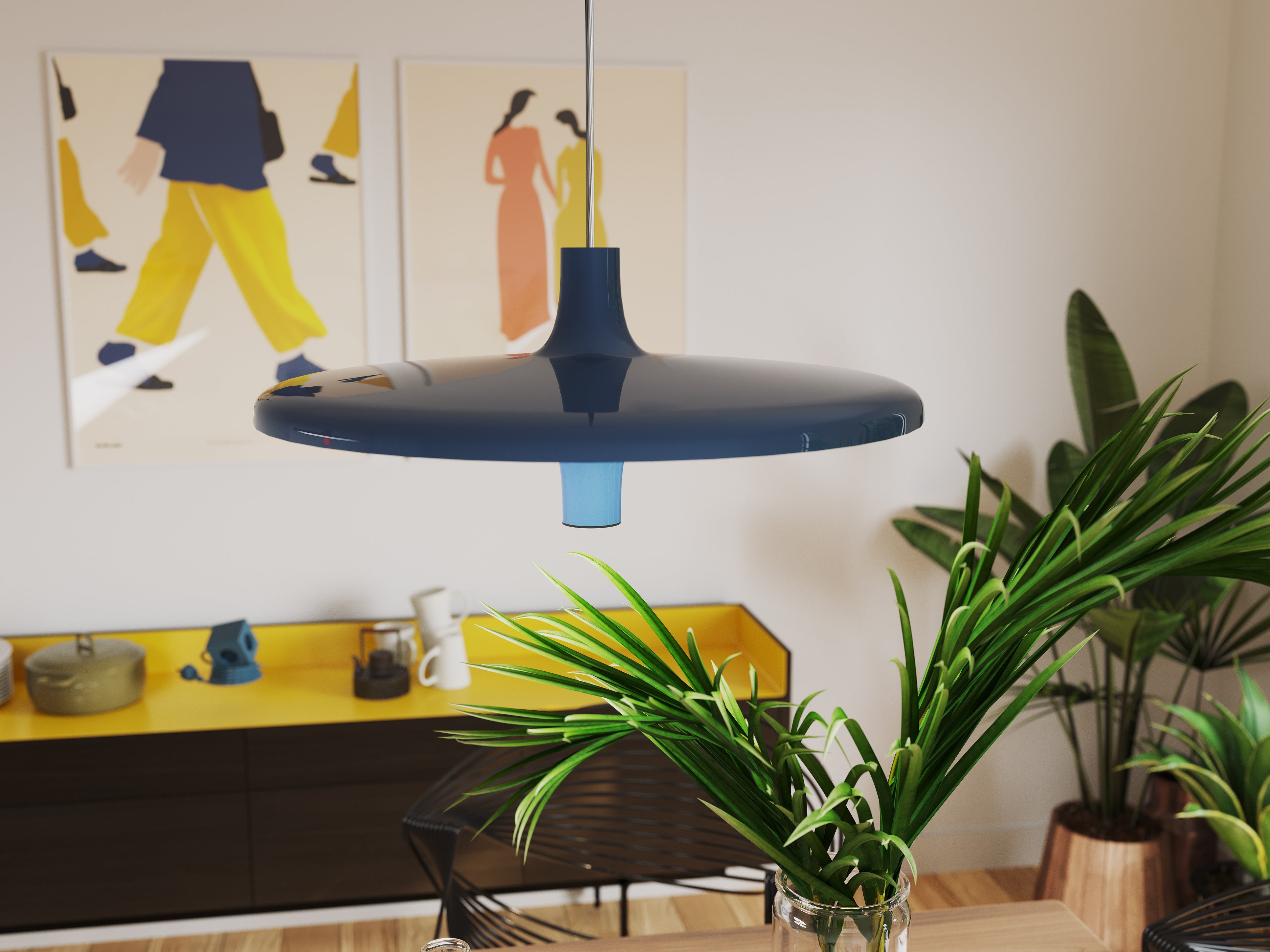 Hanglamp AVRO glanzend blauw
