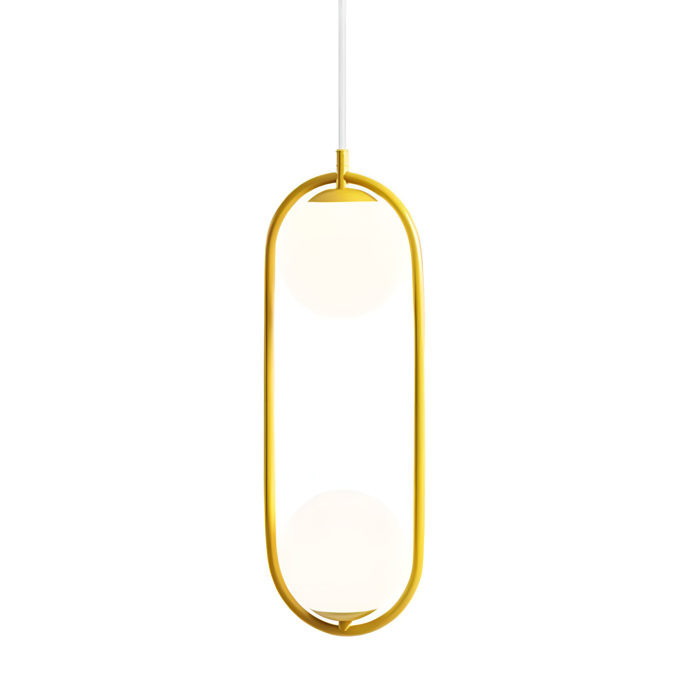 Hanglamp RIVA DUO mosterdkleurig