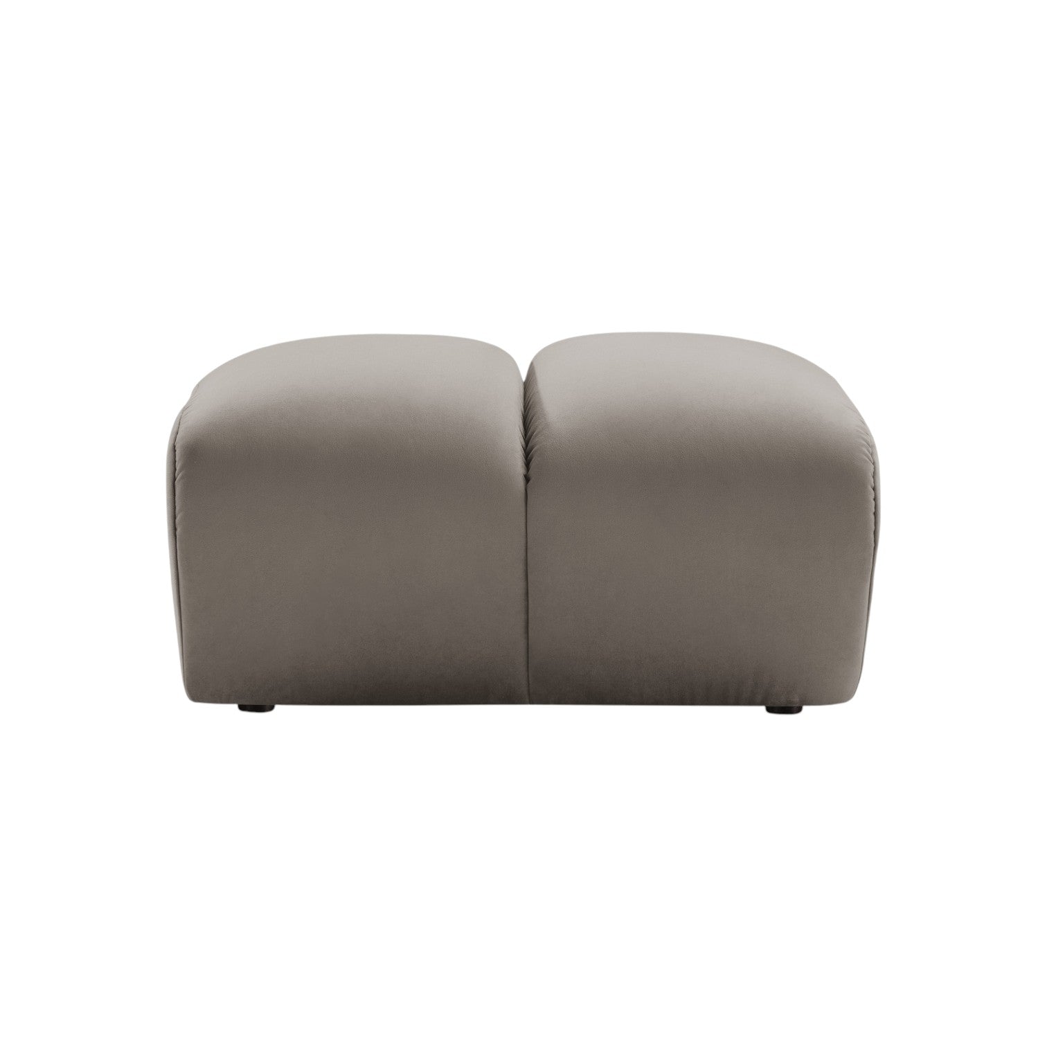 Samt Pouf DIANA grau-braun