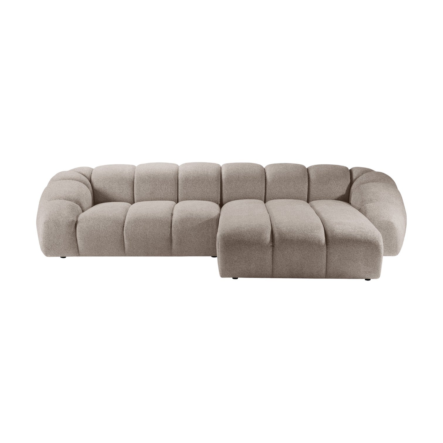 Right-facing 4-seater corner sofa DIANA dark beige chenille