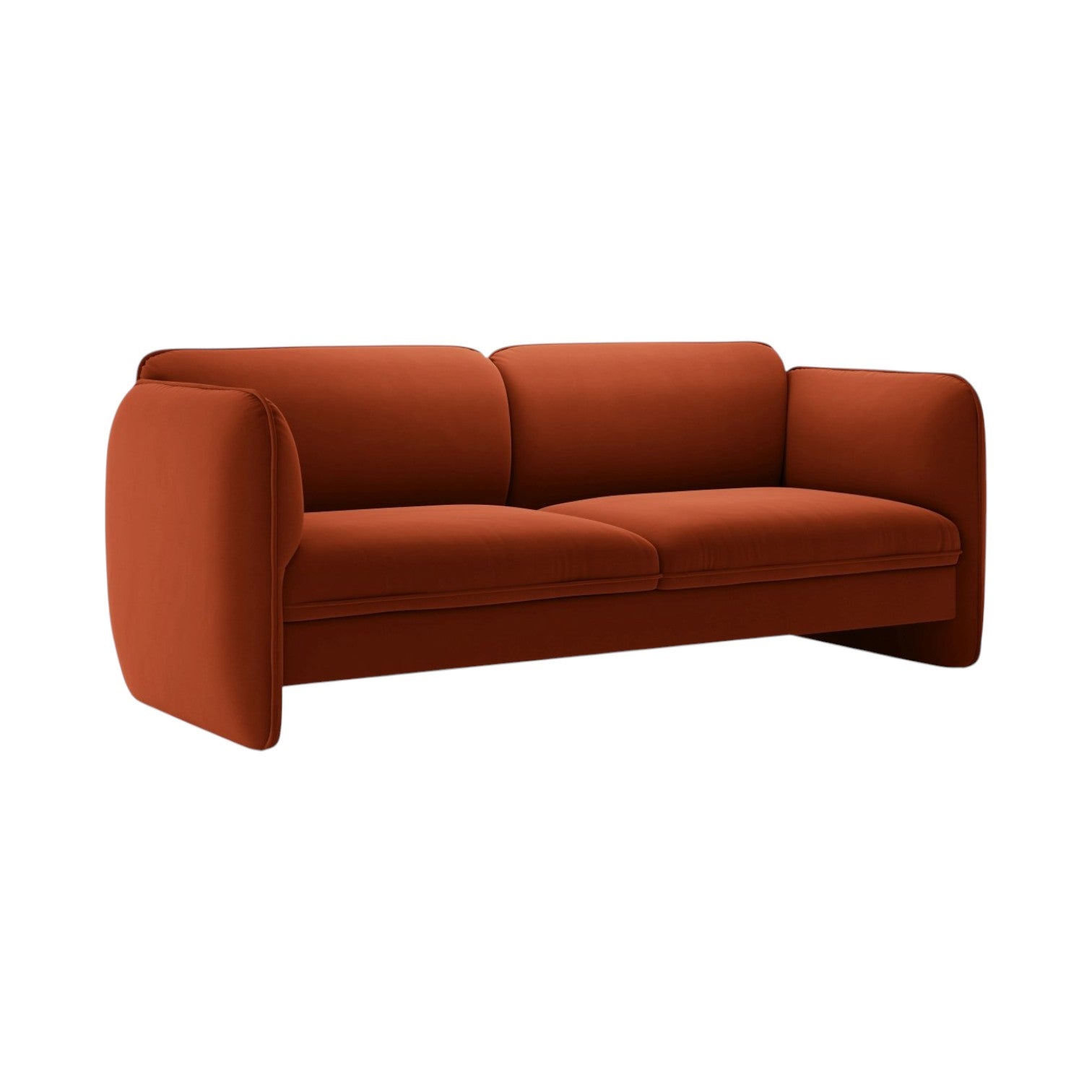 Georgia 3-Seater Velvet Sofa in Chestnut
