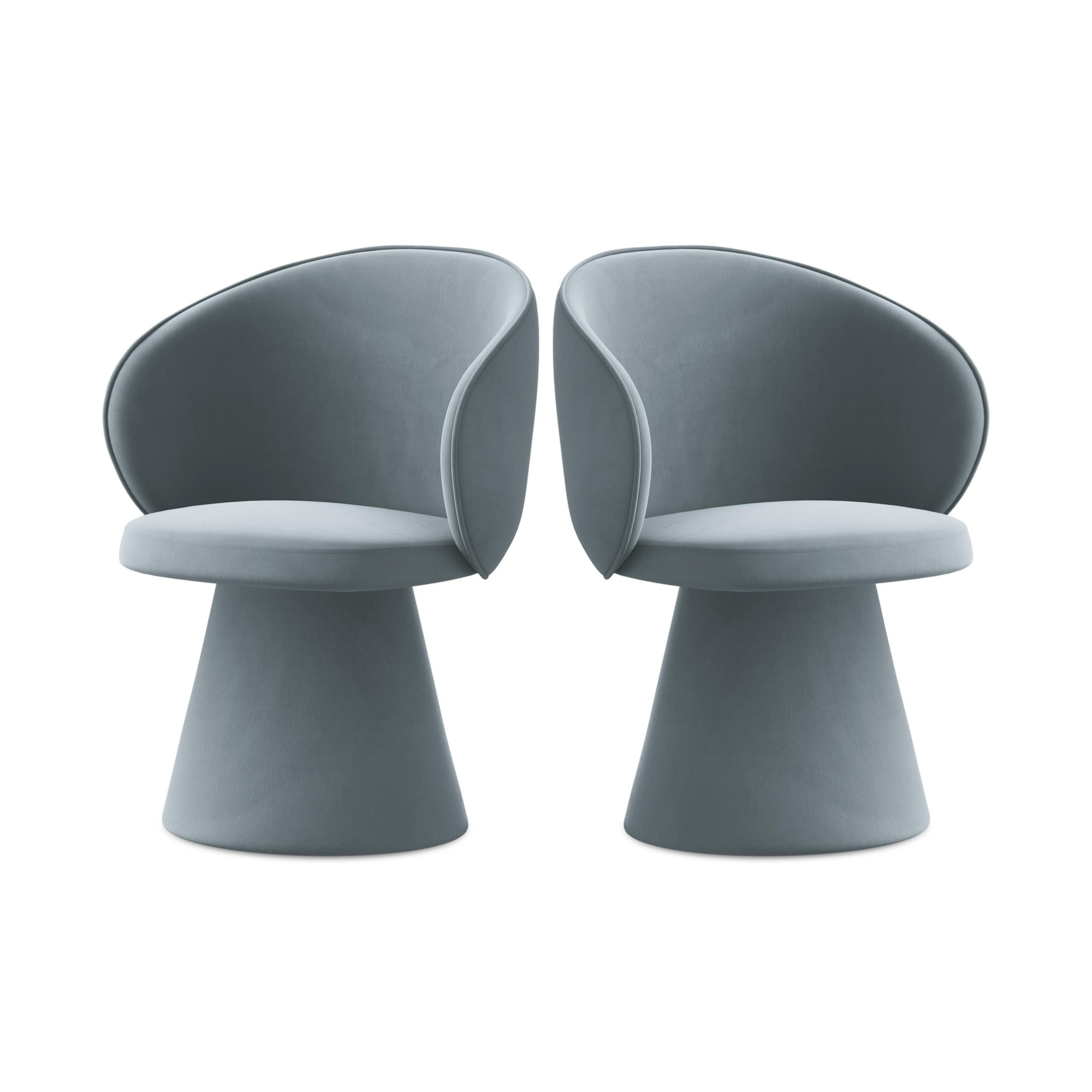 Velours stoel UALA lichtblauw