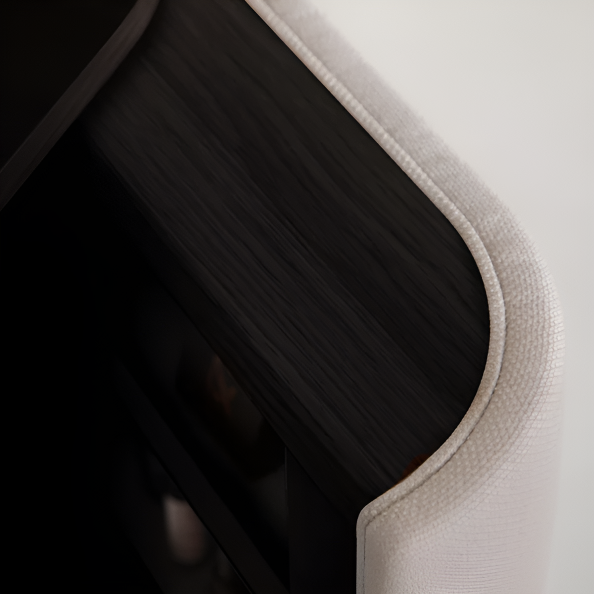 TREASURES cabinet in sand with a black base