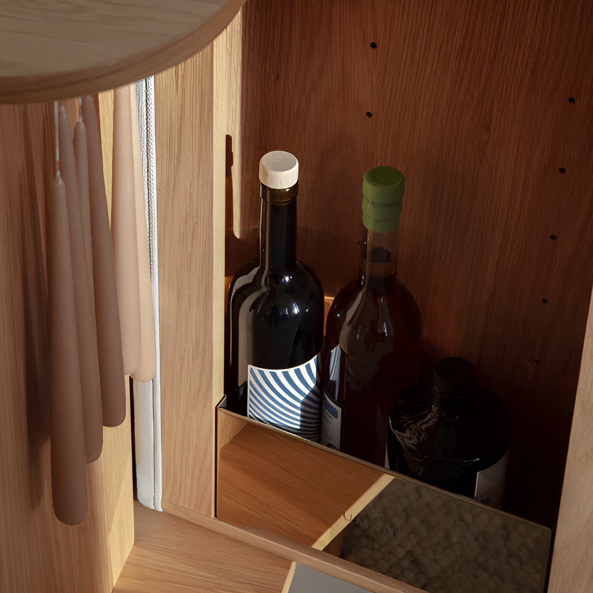 TREASURES cabinet green with oak base